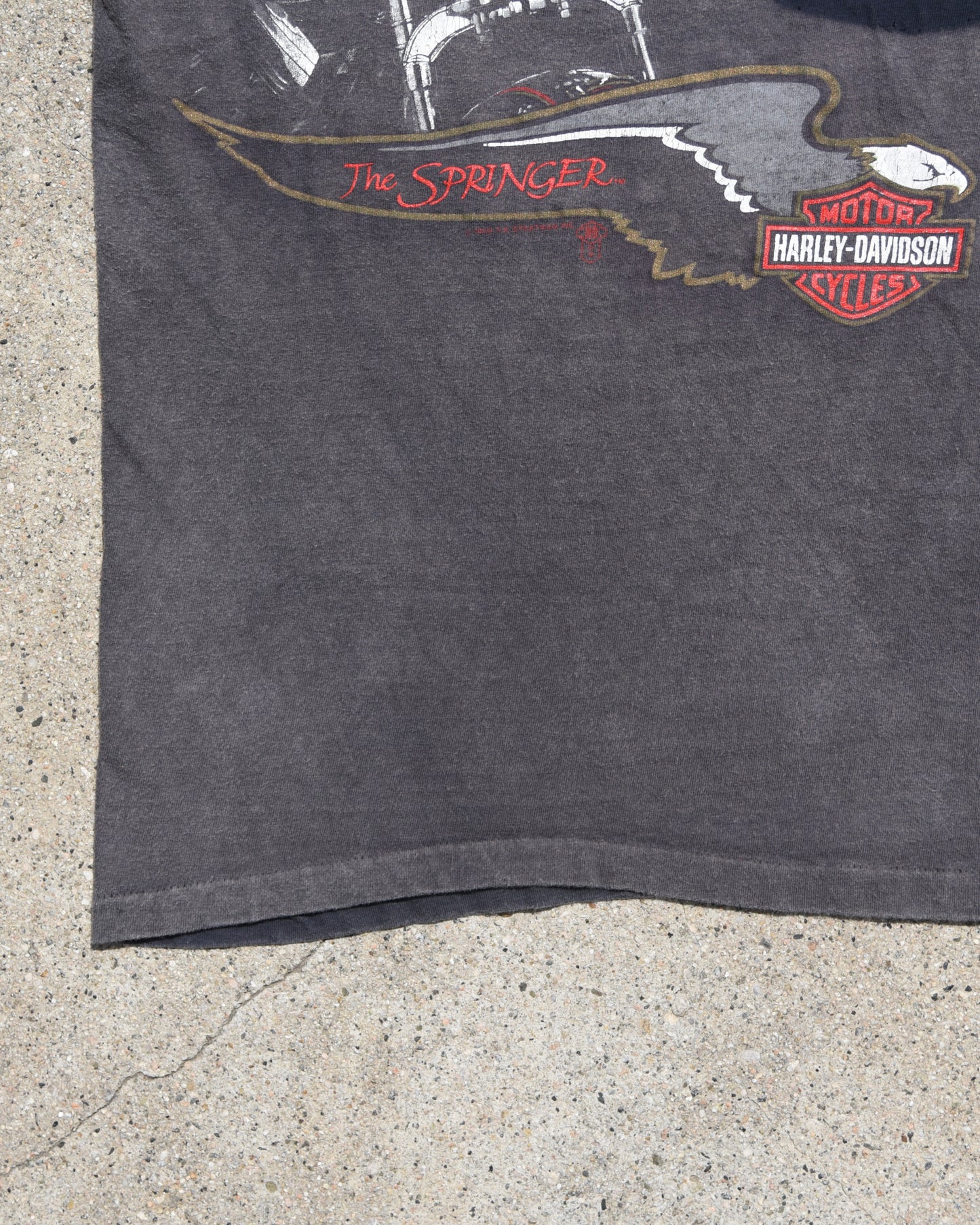 1980s Faded Ghost Pocket Harley Davidson Tshirt