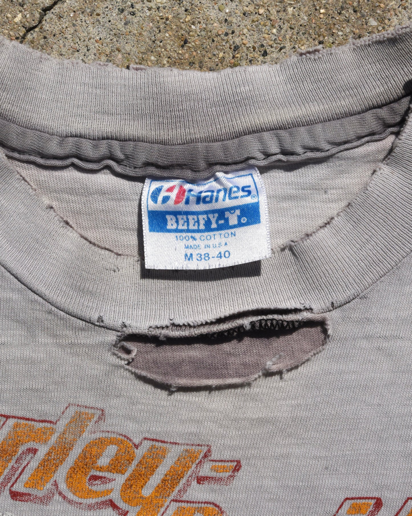 1980s Faded Tearing Up The Competition Cutoff Harley Tshirt