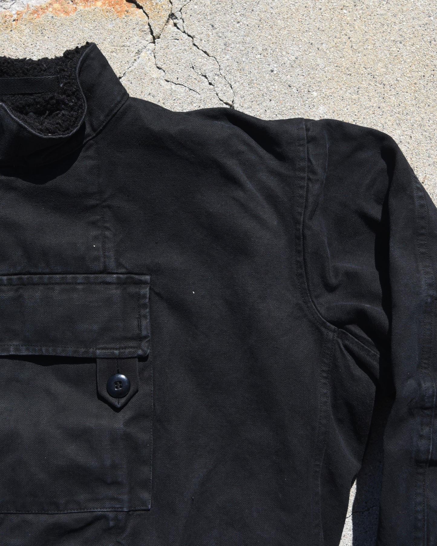 1960s Swedish Motorcycle Dispatch Jacket Overdyed Black