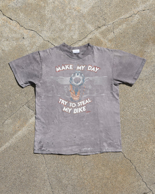 1980s Sun Faded Harley Davidson Make My Day Tshirt