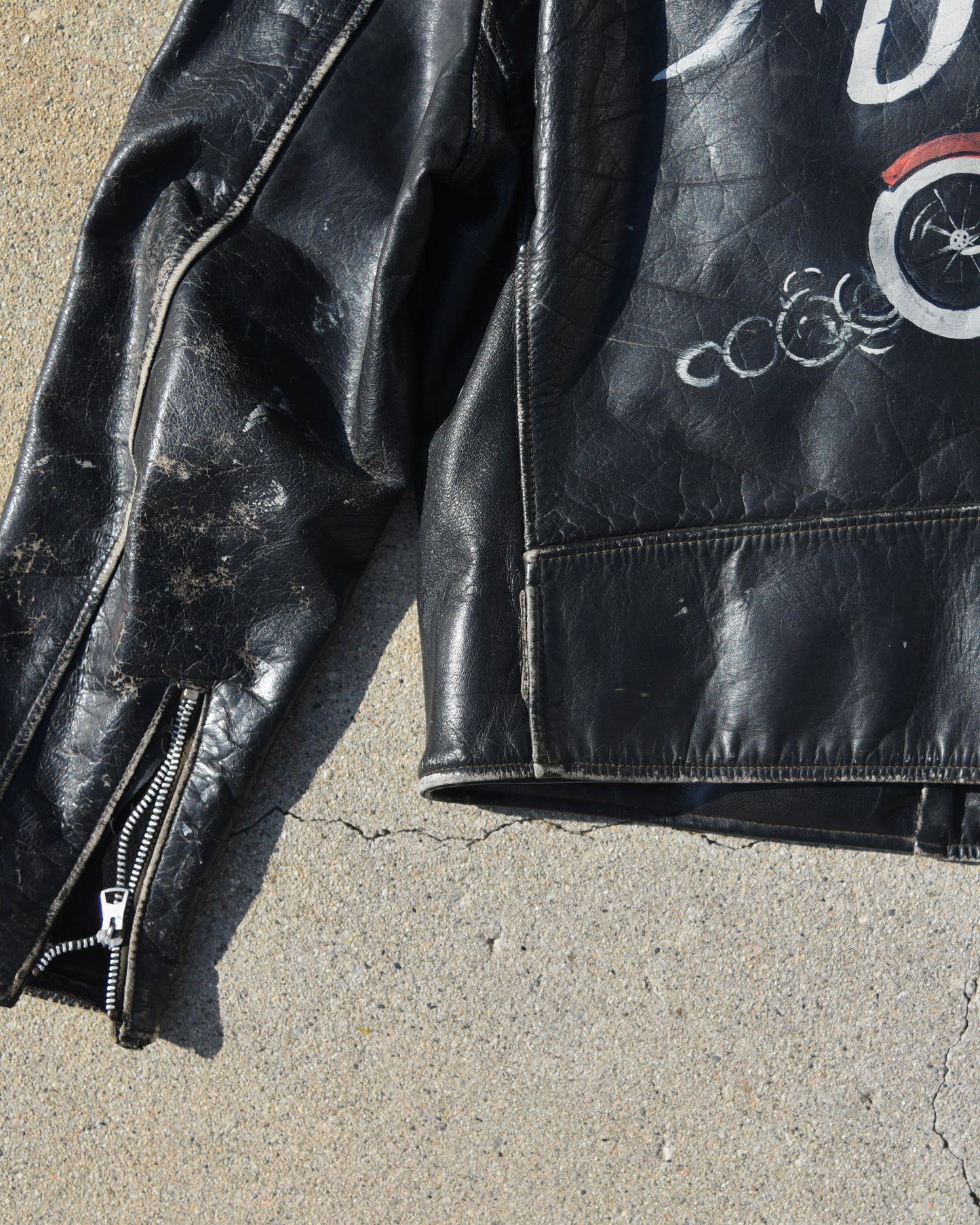 1950s Schott Perfecto Motorcycle Jacket - Hand Painted Harley Davidson