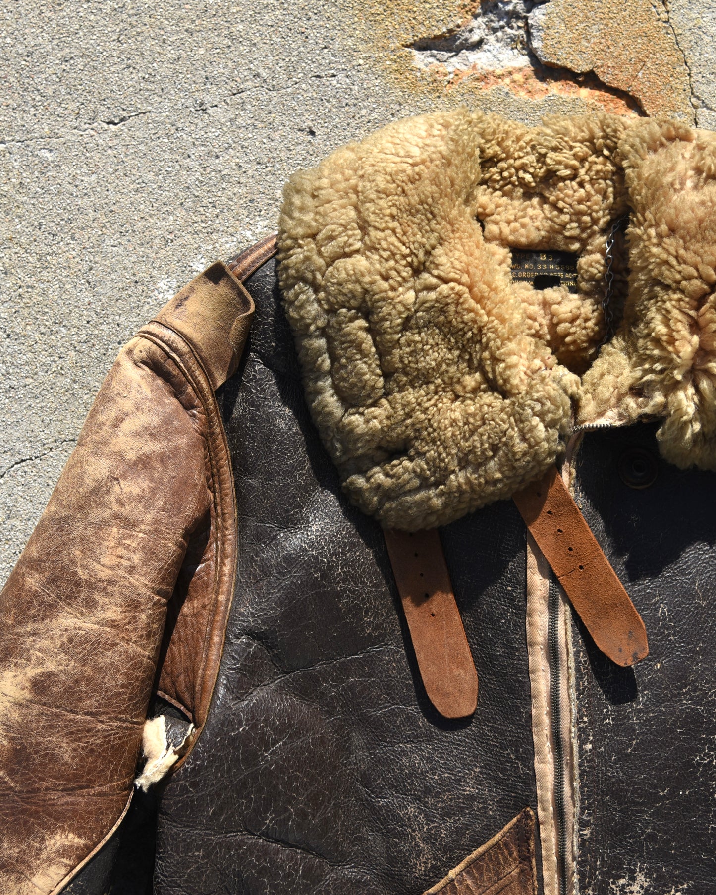 1940s U.S. Army B3 Shearling Leather Jacket