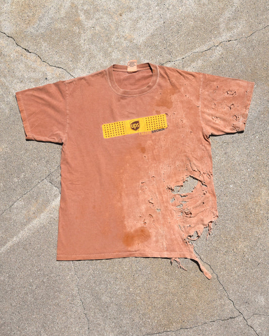 Y2K Thrashed UPS I Bleed Brown Tshirt