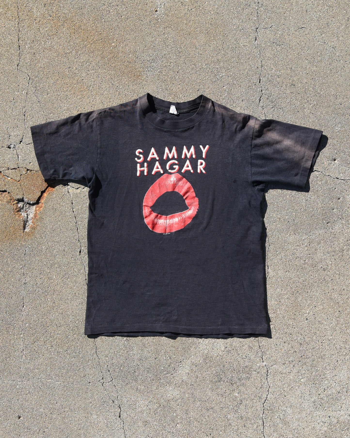 1983 Sammy Hagar Vintage Lips Tshirt Sun Faded