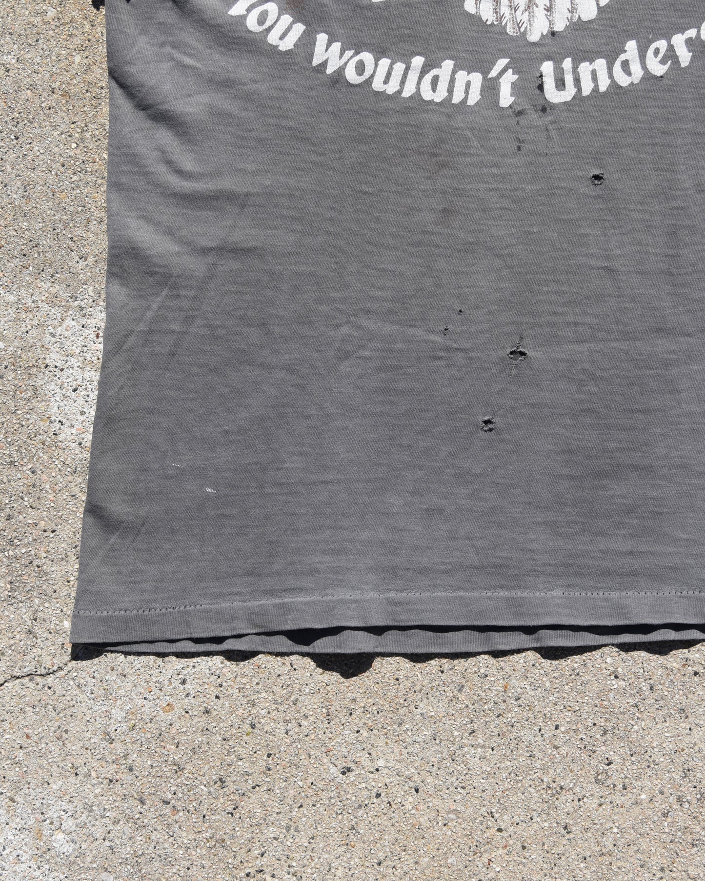 1980s Thrashed and Sun Faded Cutoff Harley Tshirt