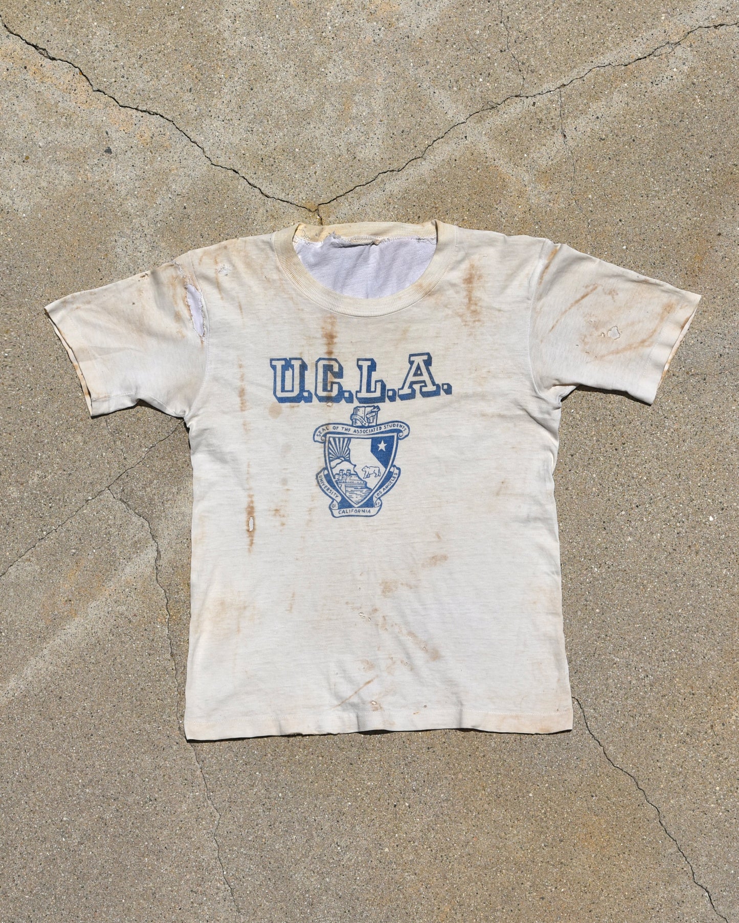 1960s Thrashed and Repaired UCLA Tshirt
