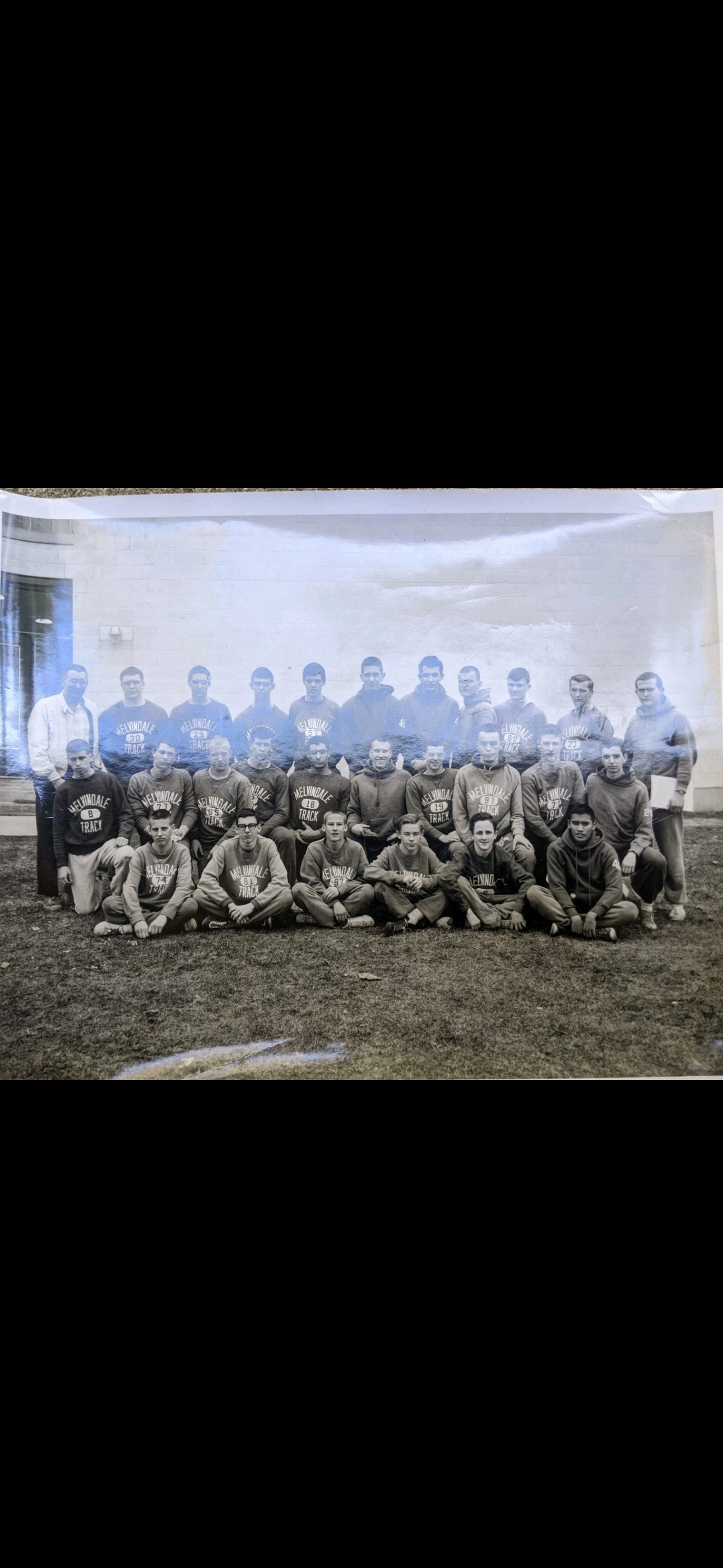 1950s Single V Melvindale Track Crewneck Sweatshirt Distressed Fade Size M