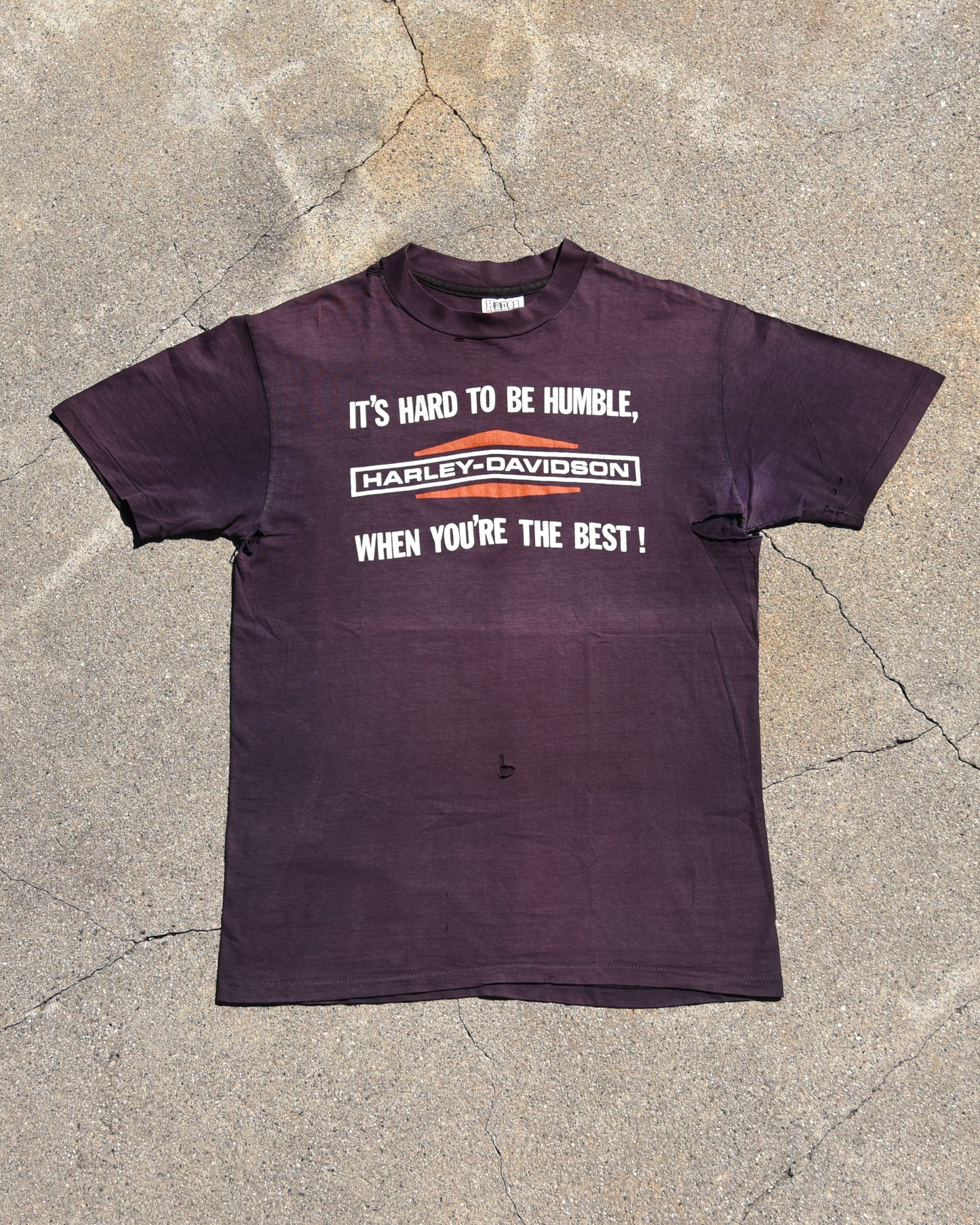 1970s Sun Faded It’s Hard To Be Humble Harley Tshirt