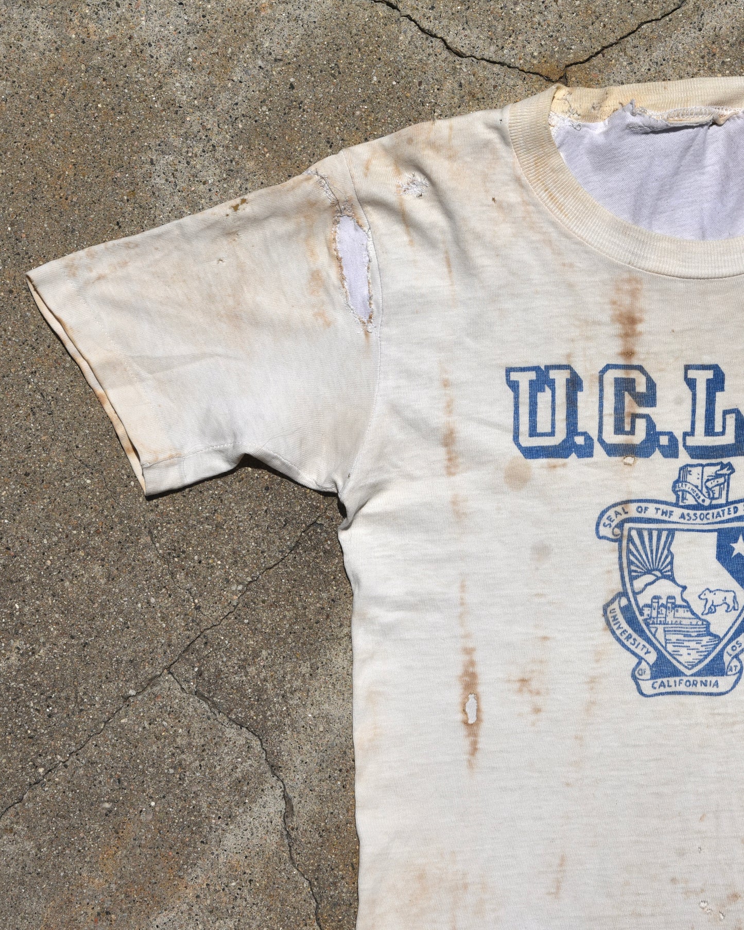 1960s Thrashed and Repaired UCLA Tshirt