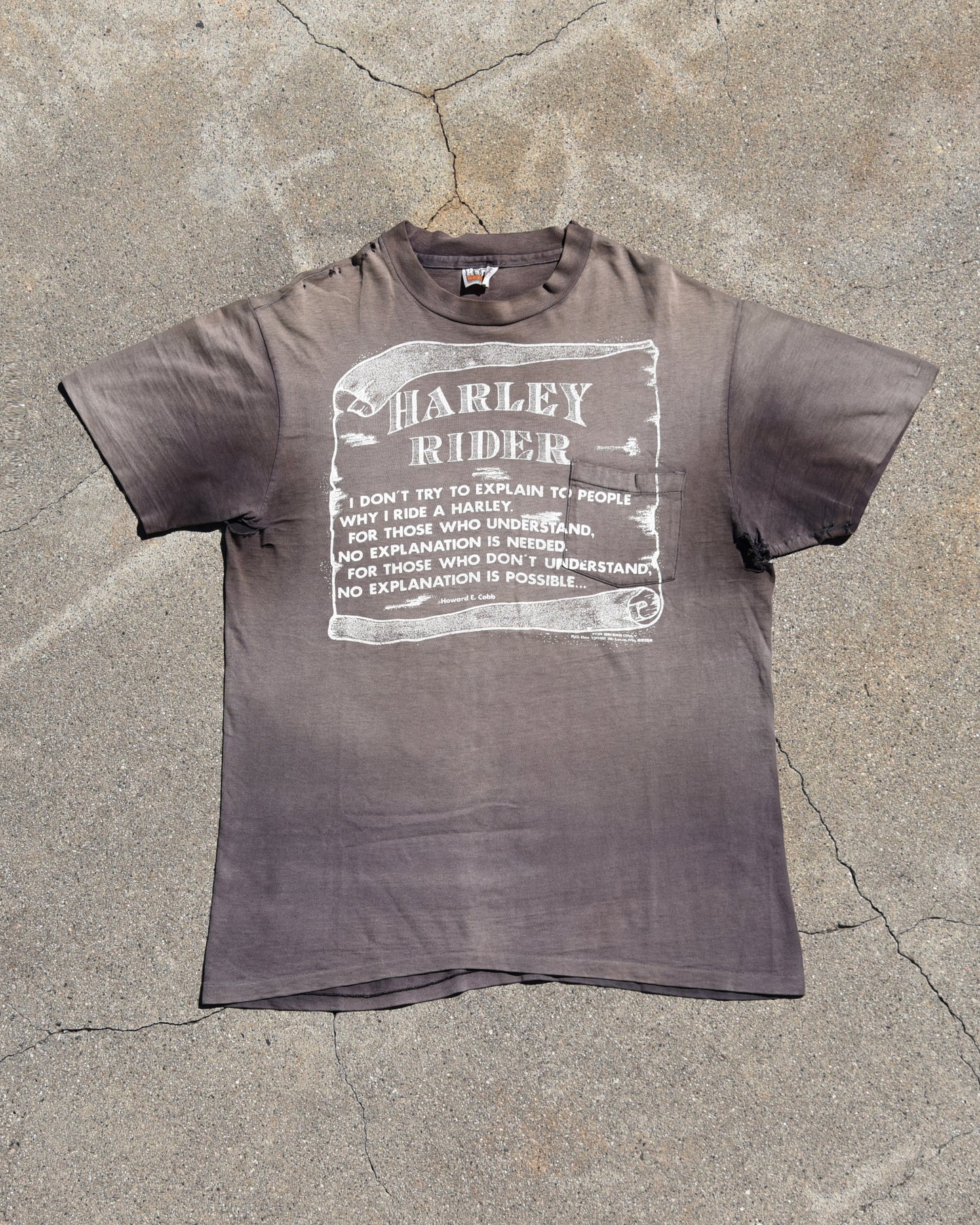 1980s Sun Faded Harley Rider Tshirt