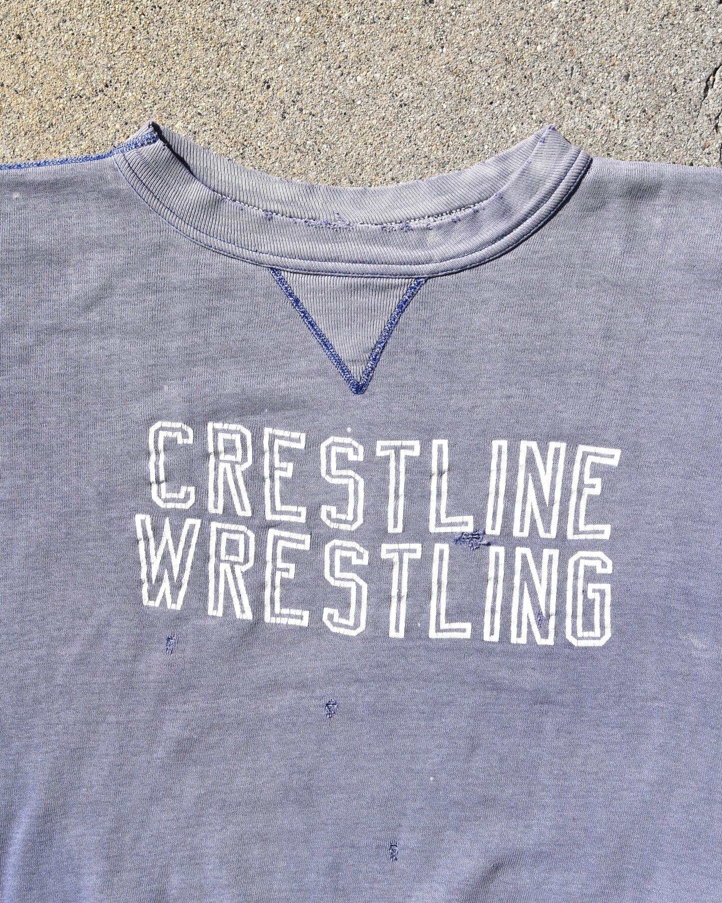 1960s Sun Faded Crestline Wrestling Single V Sweatshirt