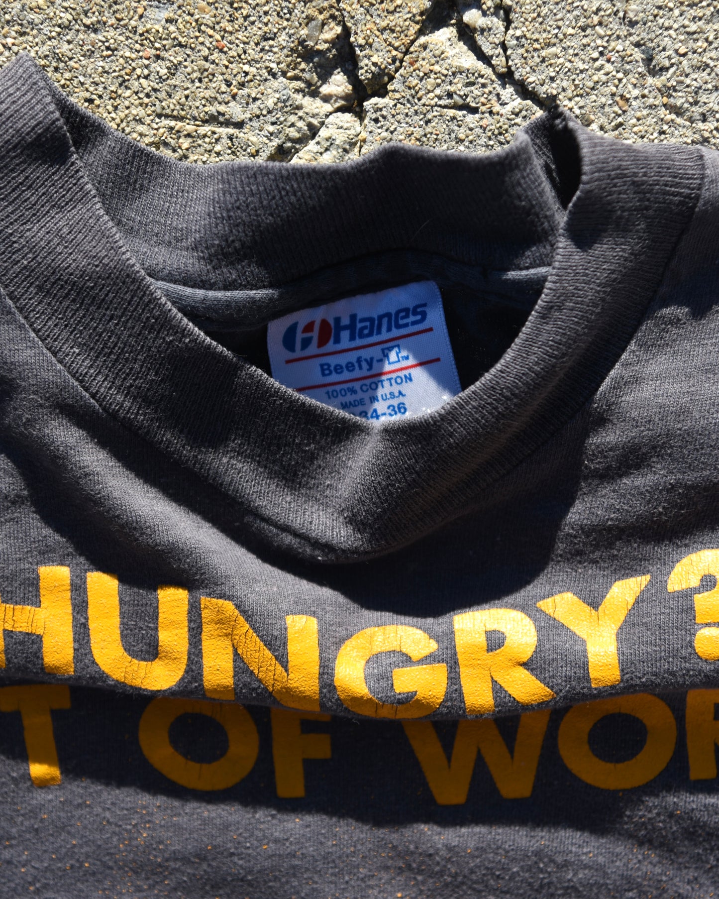 1980s Hungry Out of Work Harley Tshirt