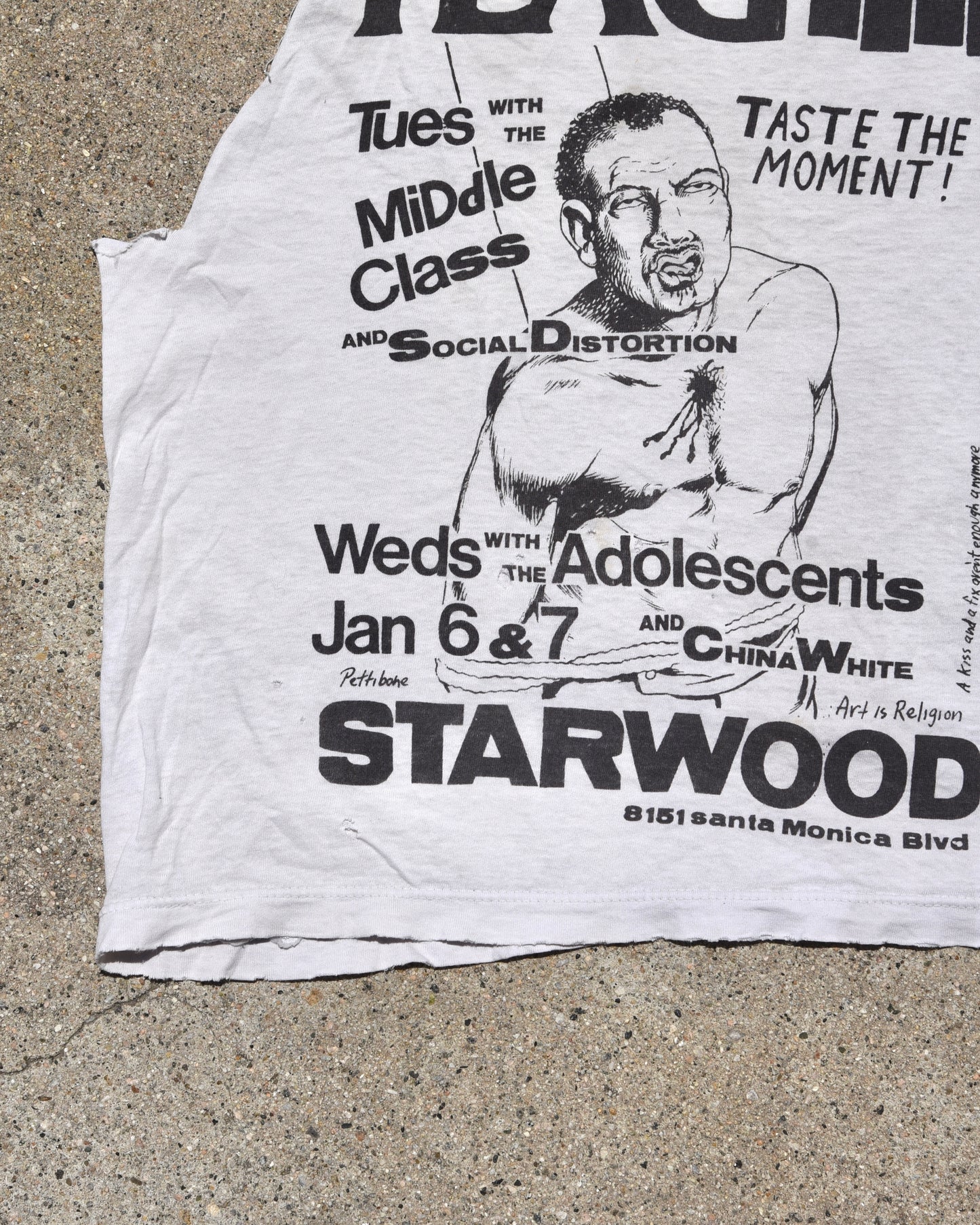 1980s Thrashed Black Flag Cutoff Tshirt