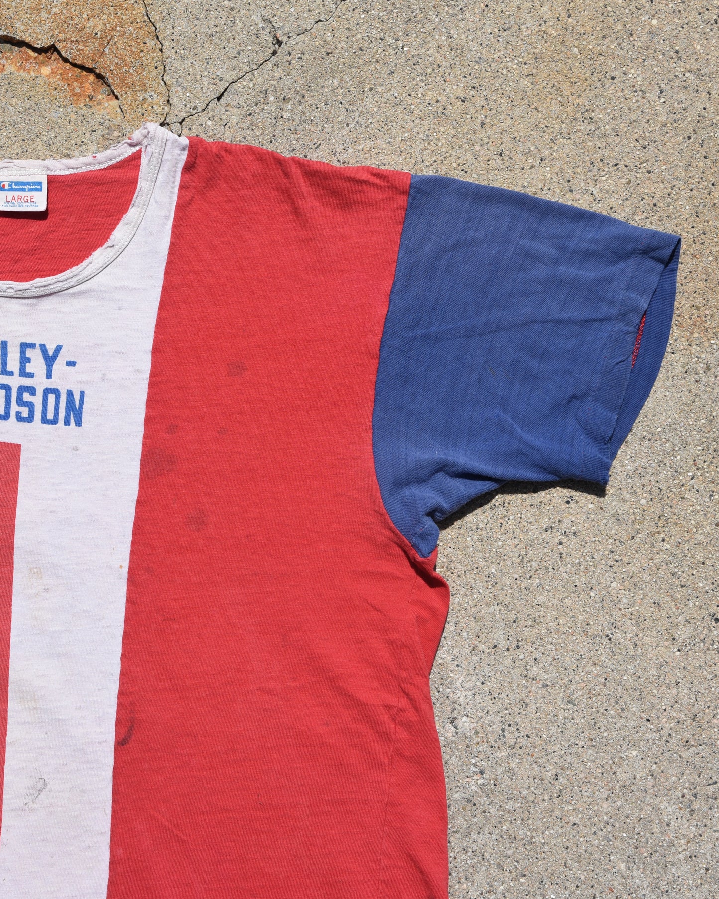 1970s Champion Harley Davidson Tricolor Tshirt
