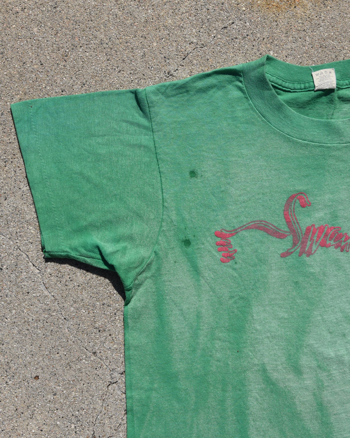 1970s Sun Faded Swan Club Ghost Pocket Tshirt