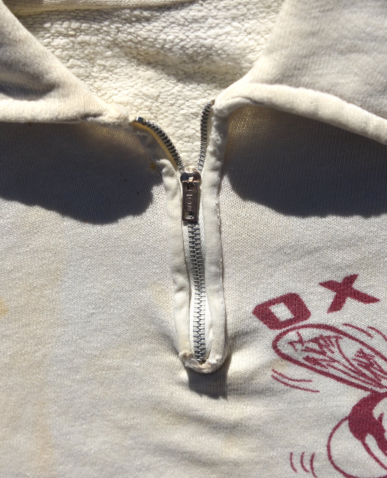 1950s Repaired Oxford Hornets Quarter Zip Sweatshirt