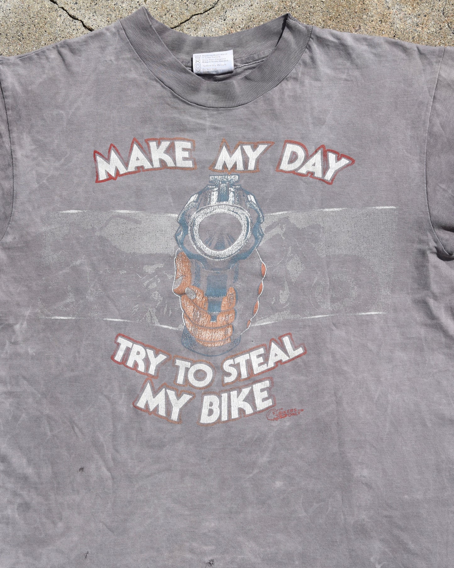 1980s Sun Faded Harley Davidson Make My Day Tshirt