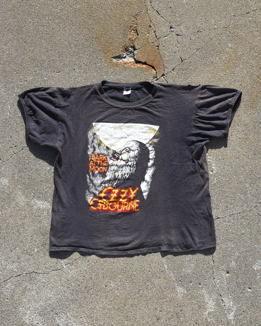 1980s Sun Faded Ozzy Osbourne Bark at the Moon Tshirt