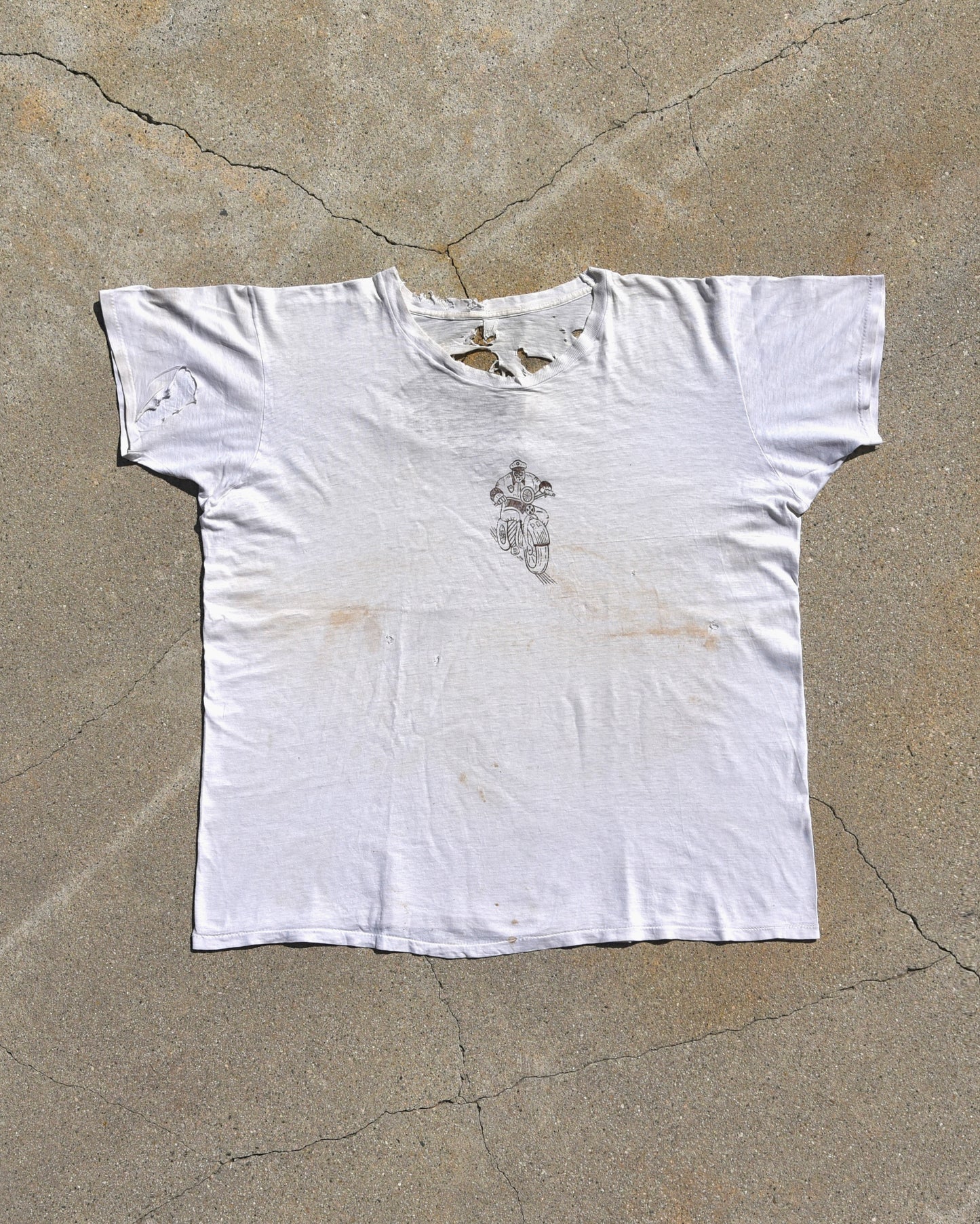 1960s Motorcycle Police Stenciled Tshirt