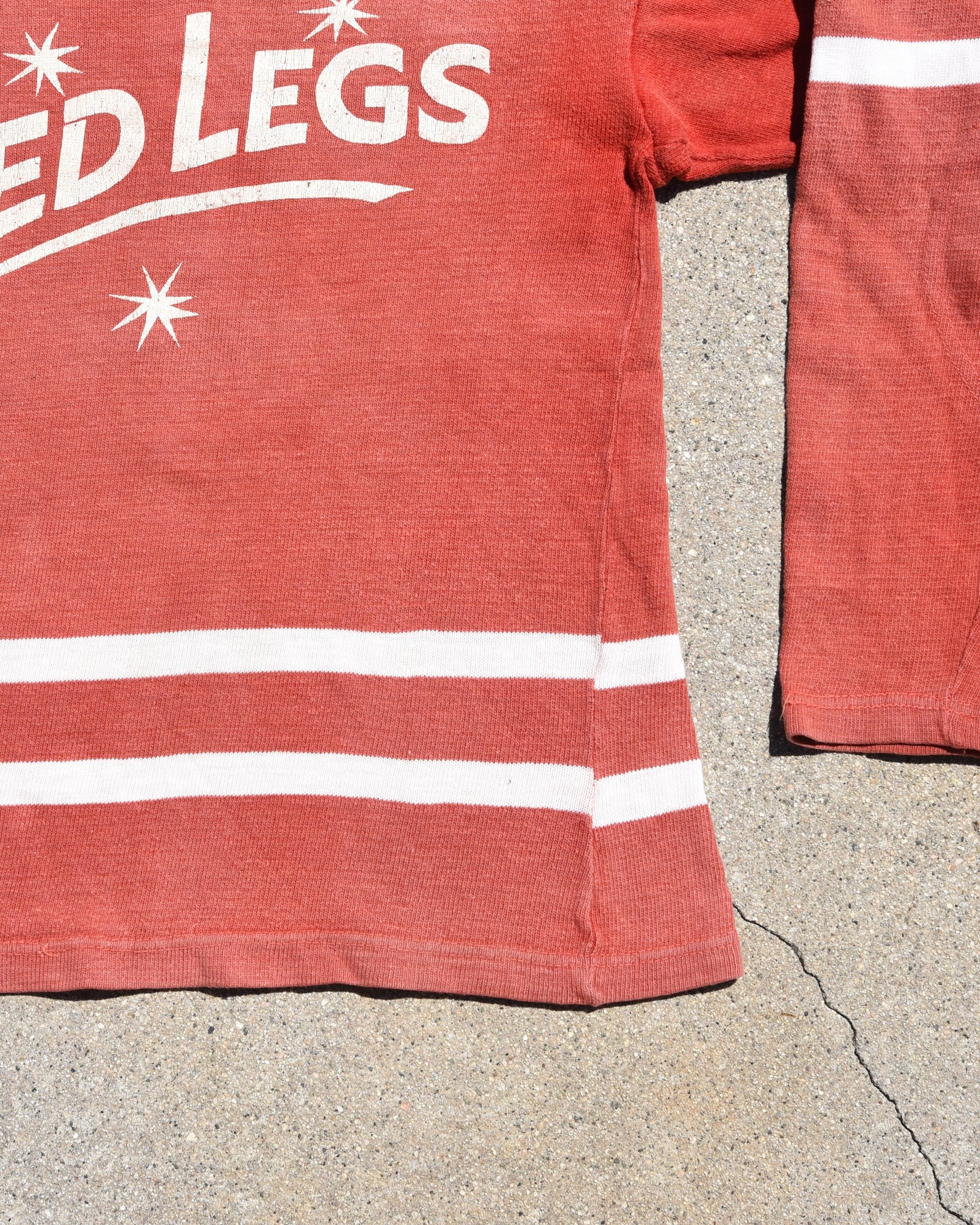 1950s Sun Faded Red Legs Cotton Jersey