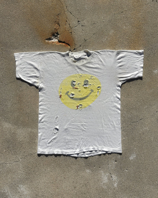 1980s Thrashed and Repaired Smiley Face Tshirt