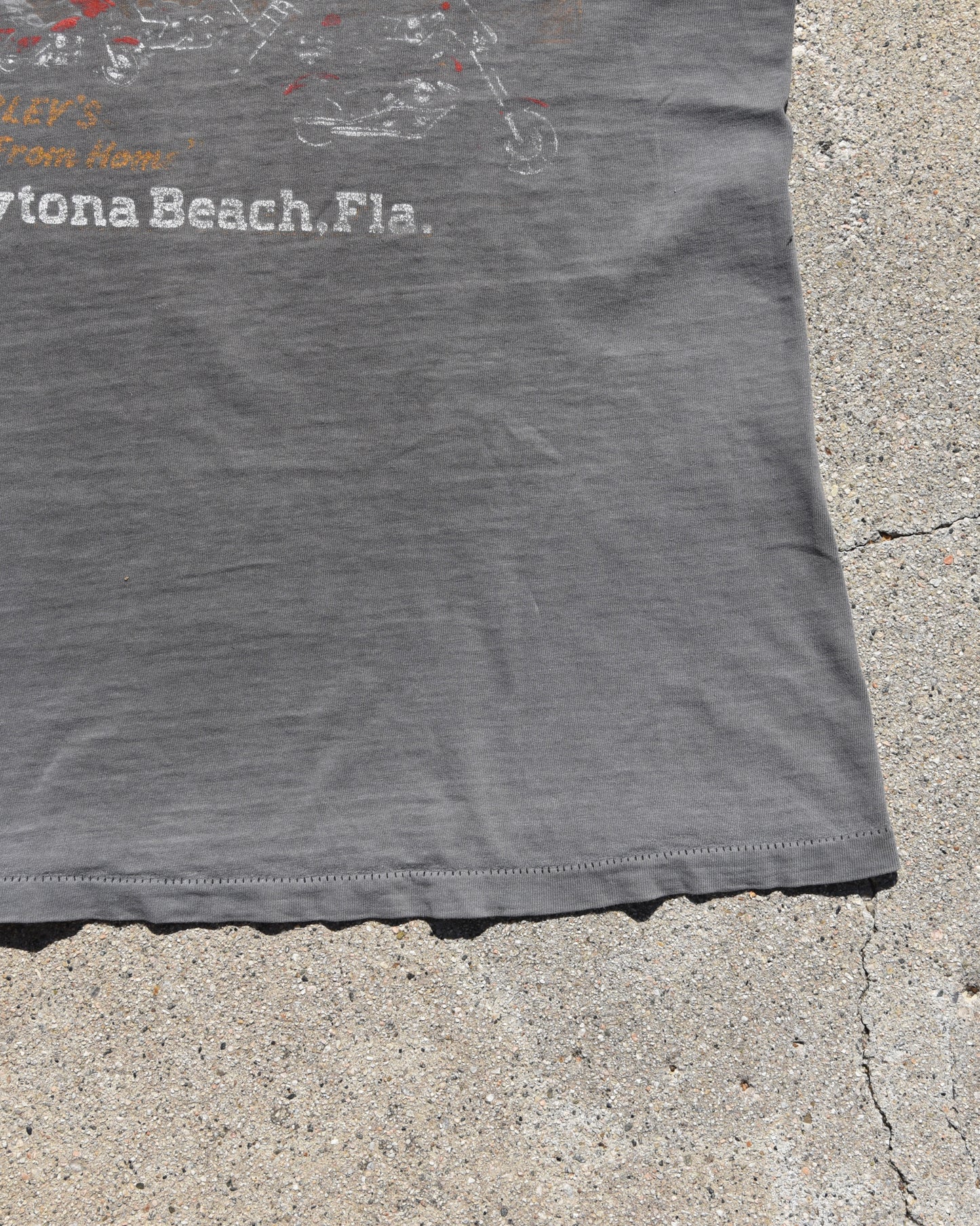 1980s Thrashed and Sun Faded Cutoff Harley Tshirt