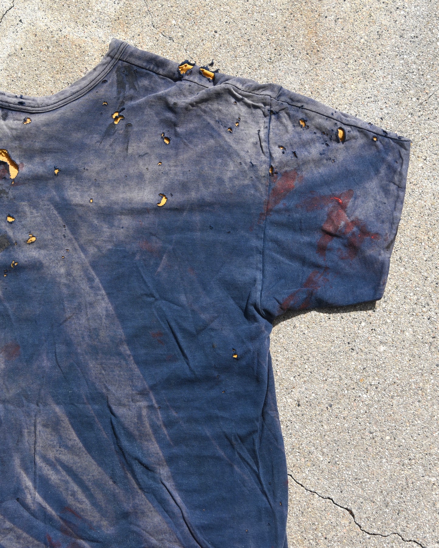 1970s Thrashed and Sun Faded Golden Ring Double Face Tshirt