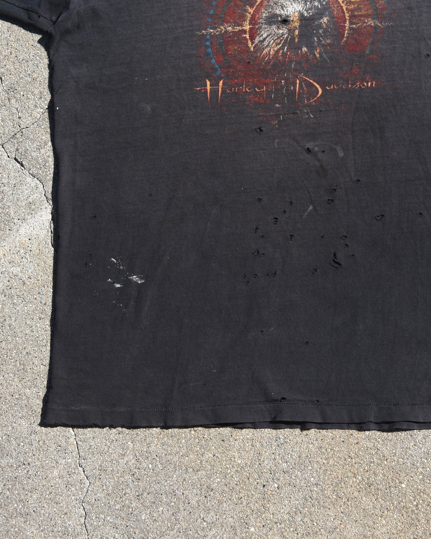 1990s Thrashed and Faded Harley Davidson Tshirt