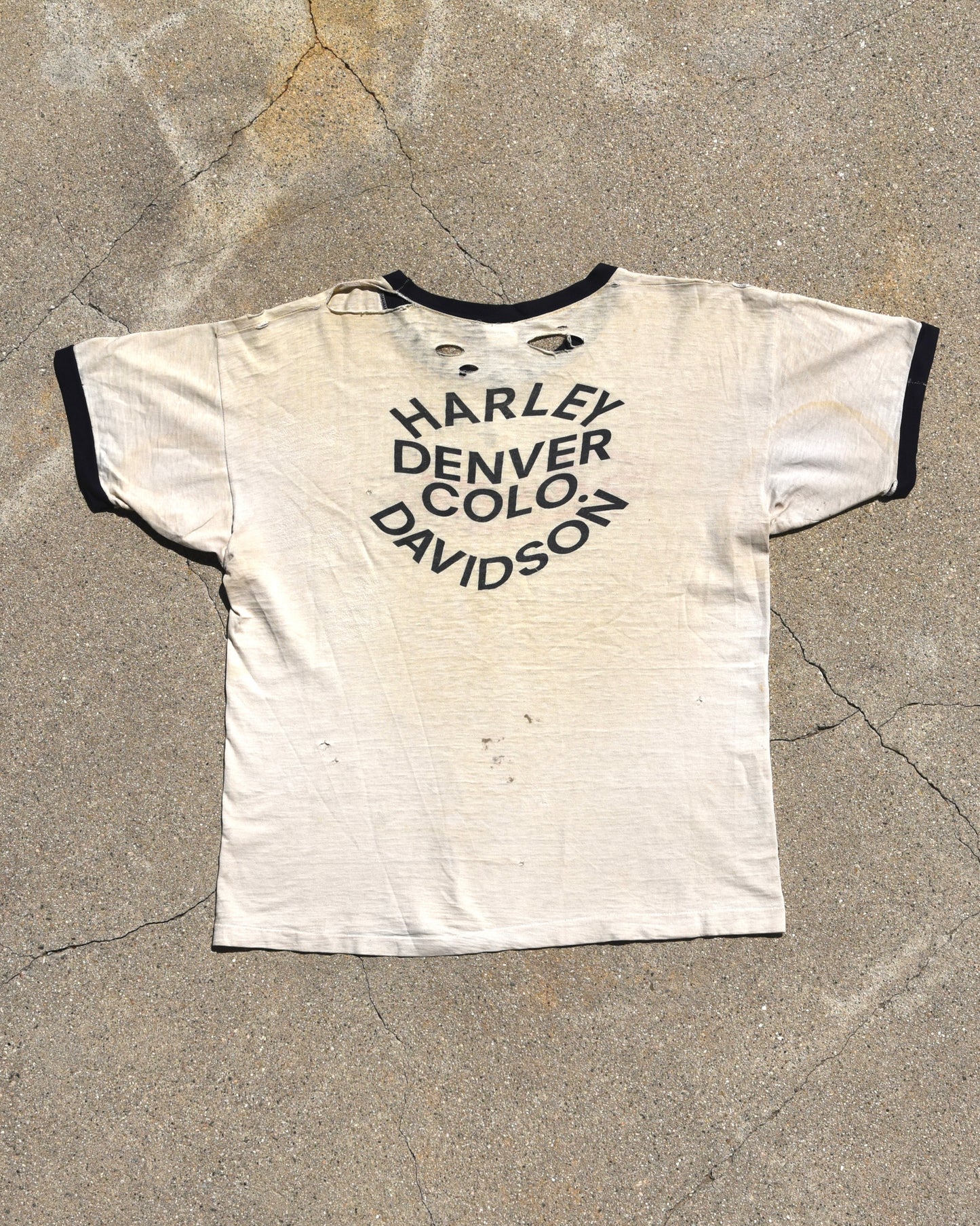 1970s Harley Davidson Sportster Ringer Tshirt