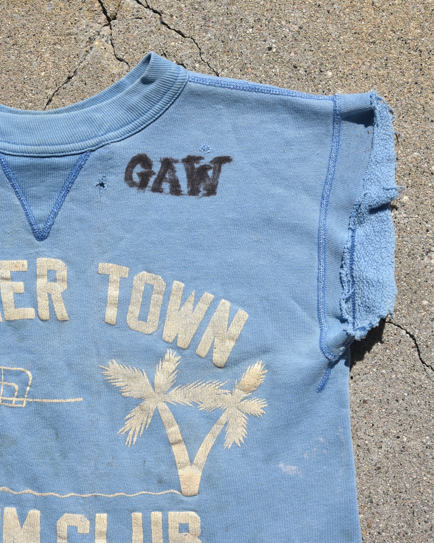1950s Fuller Town Swim Club Single V Sweatshirt - Chopped
