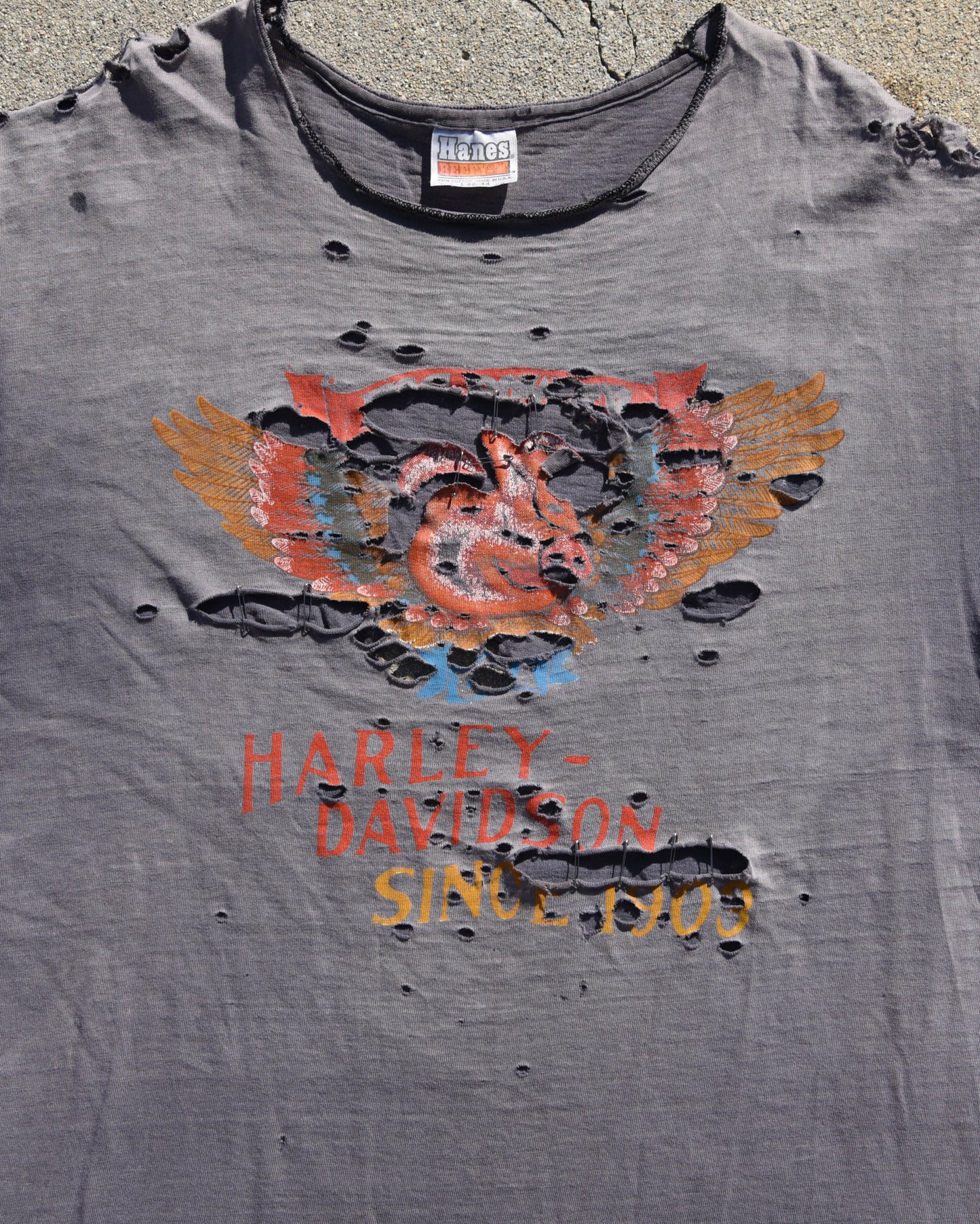 1980s Thrashed Harley Davidson Tshirt