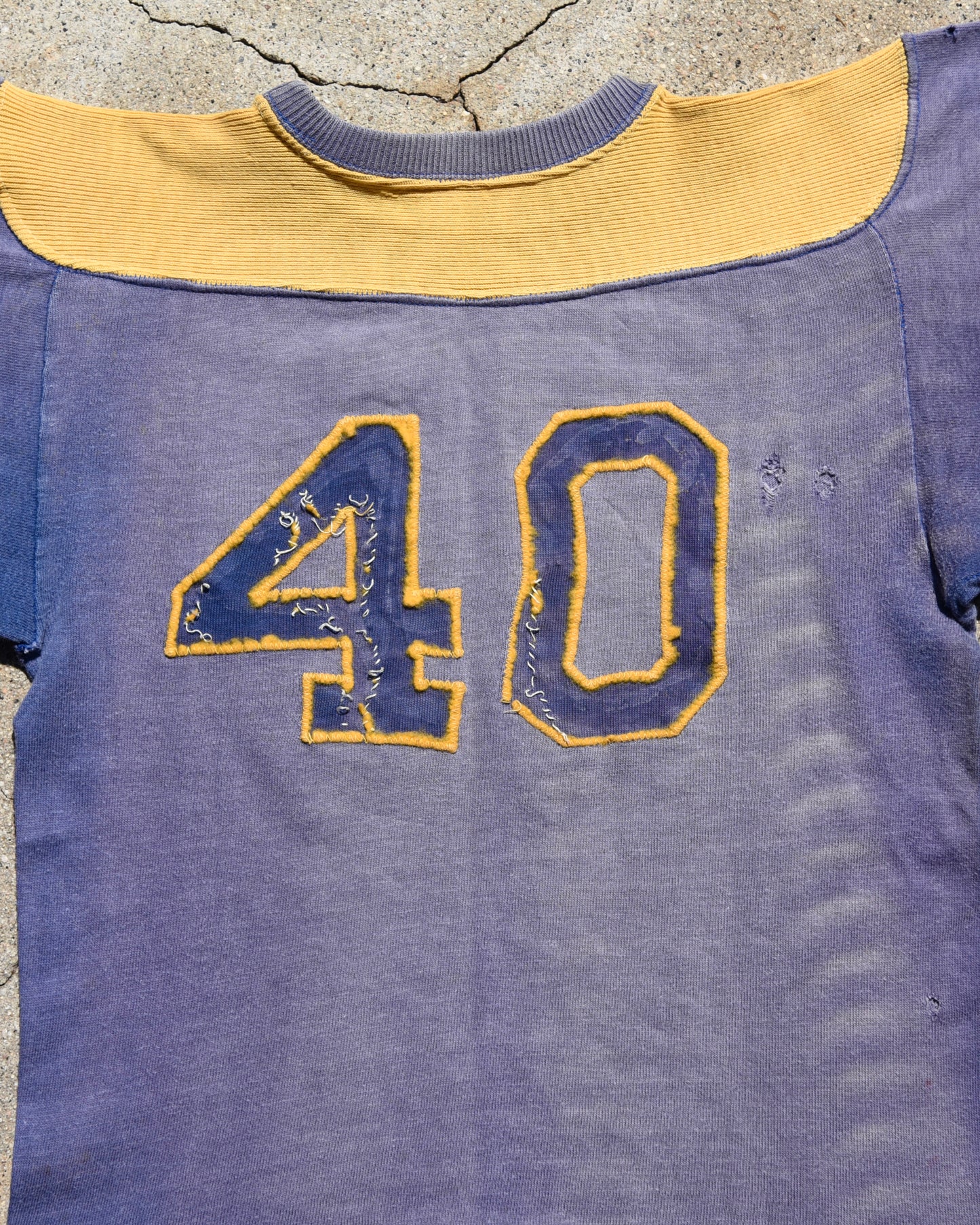 1950s Sun Faded Cotton Football Jersey