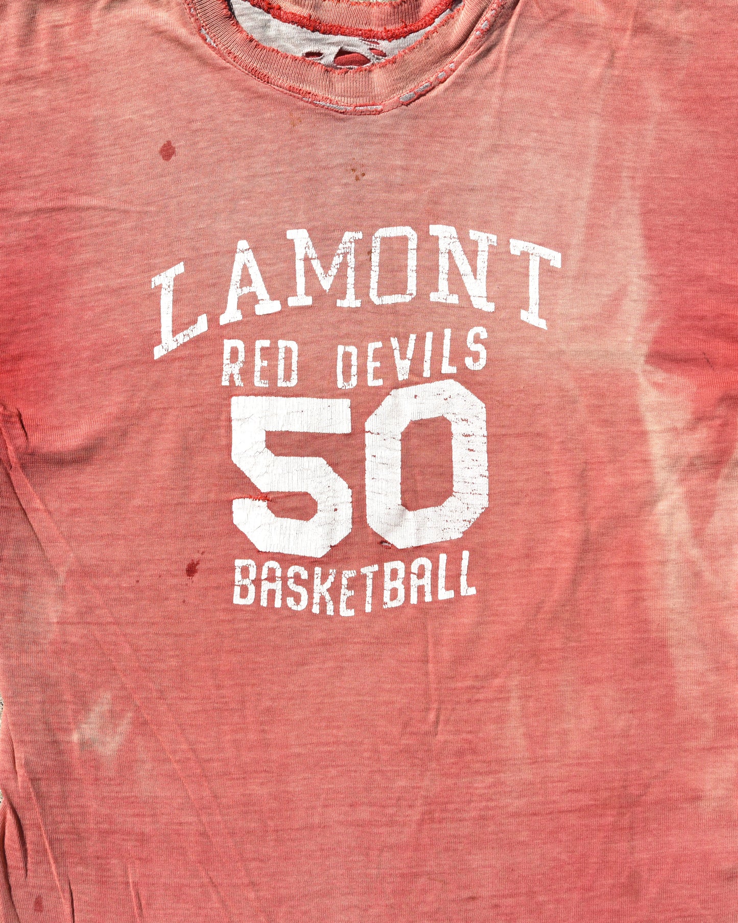 1950s Sun Faded Lamont Red Devils Double Face Jersey