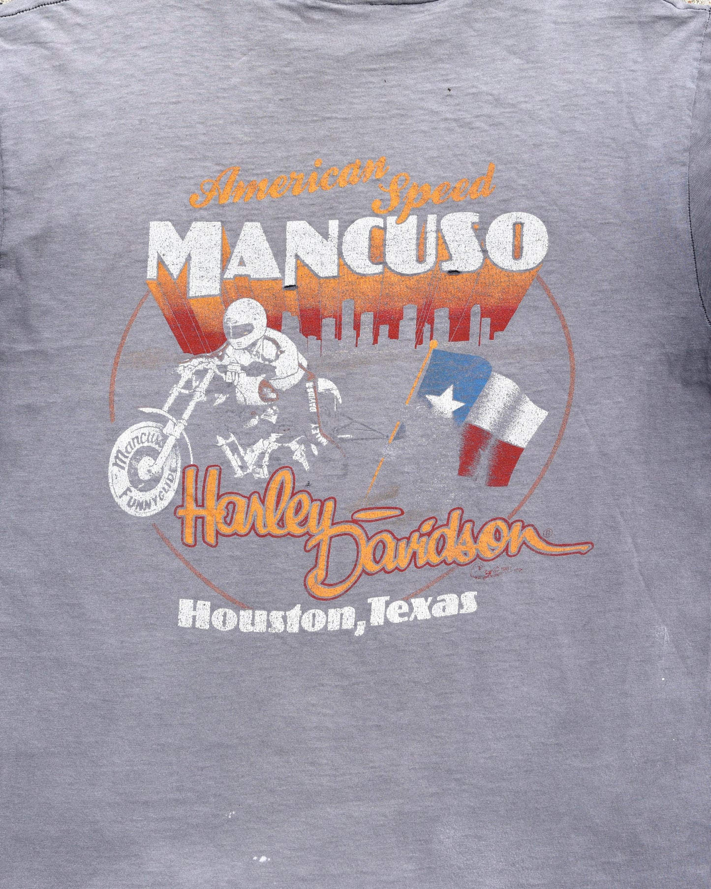1980s Sun Faded Mancuso Harley Davidson Tshirt