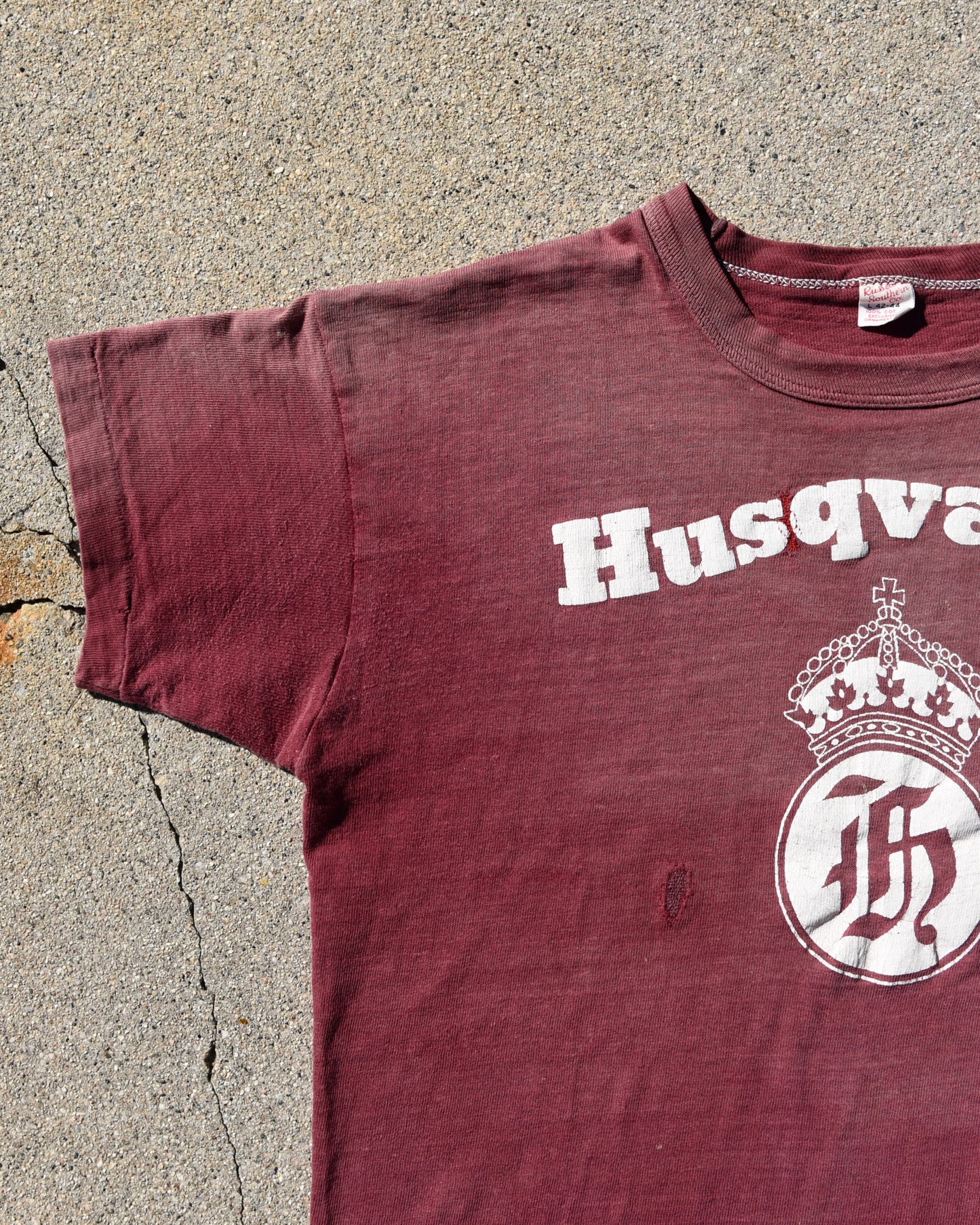 1950s Husqvarna Tshirt - Sun Faded And Repaired