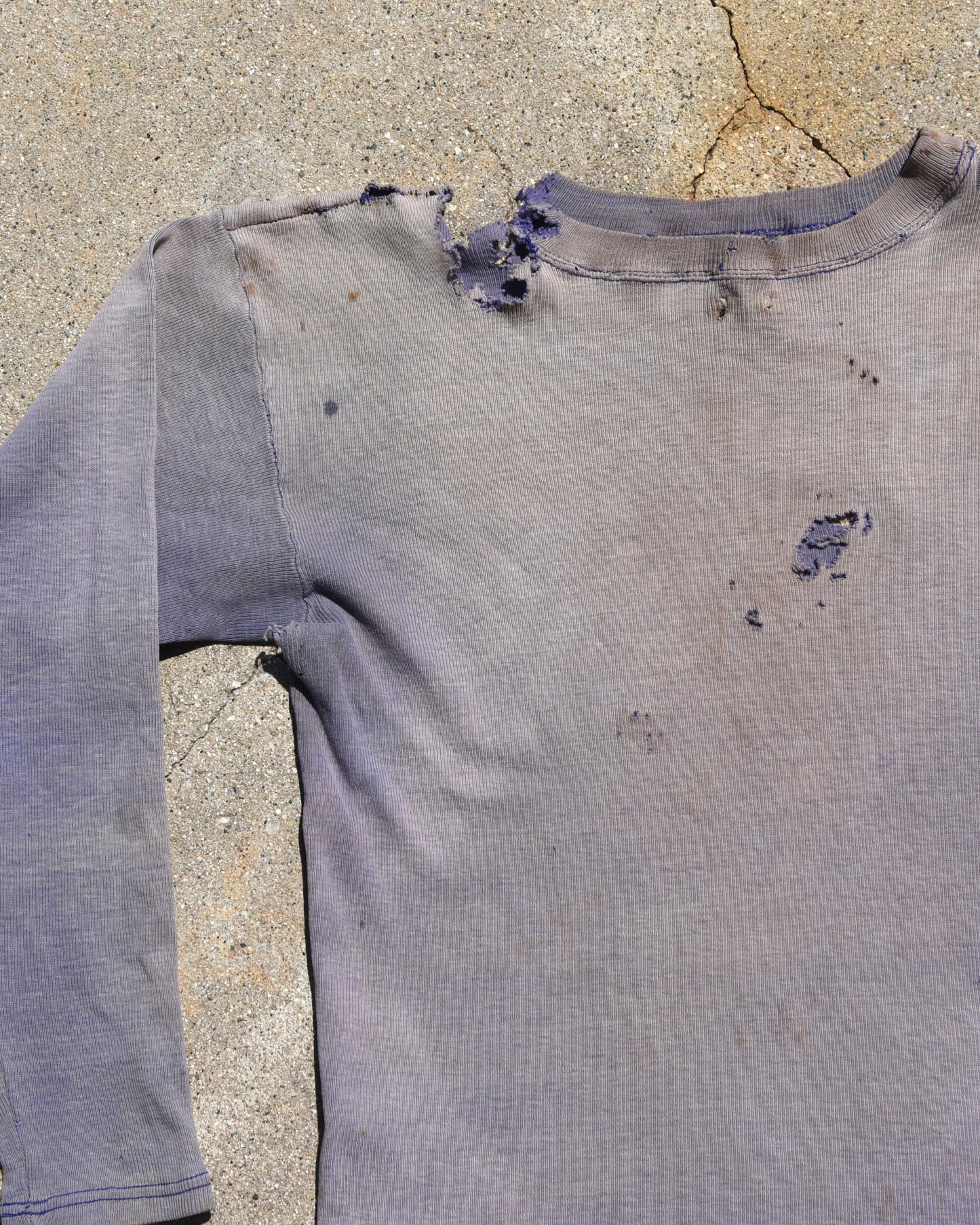 1940s Thrashed and Sun Faded Long Sleeve Tshirt
