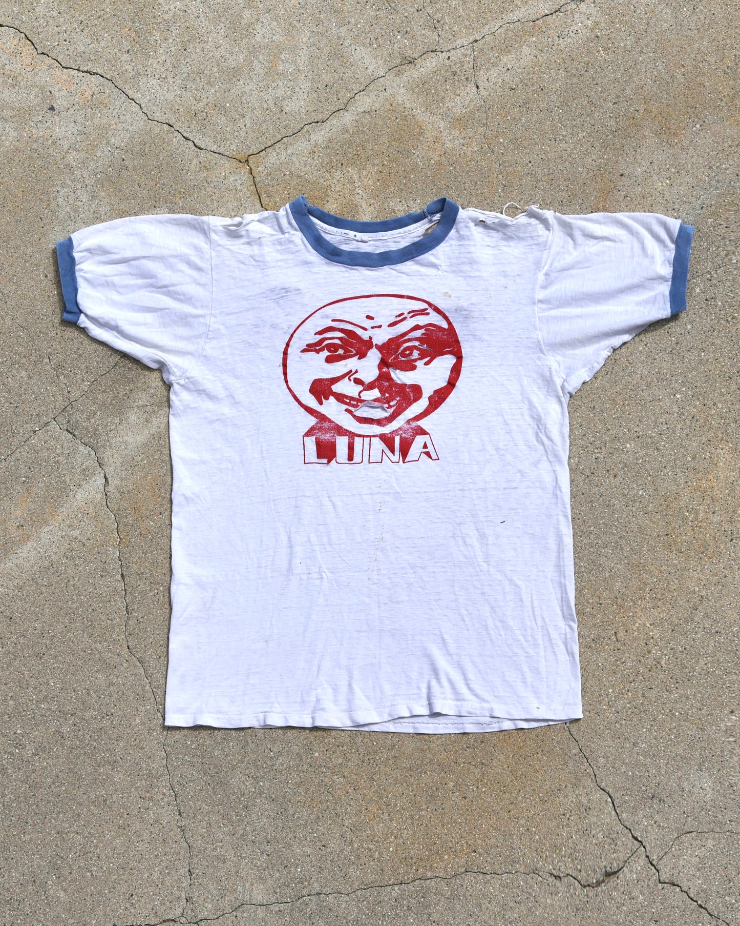 1970s Thrashed Luna Bar Ringer Tshirt