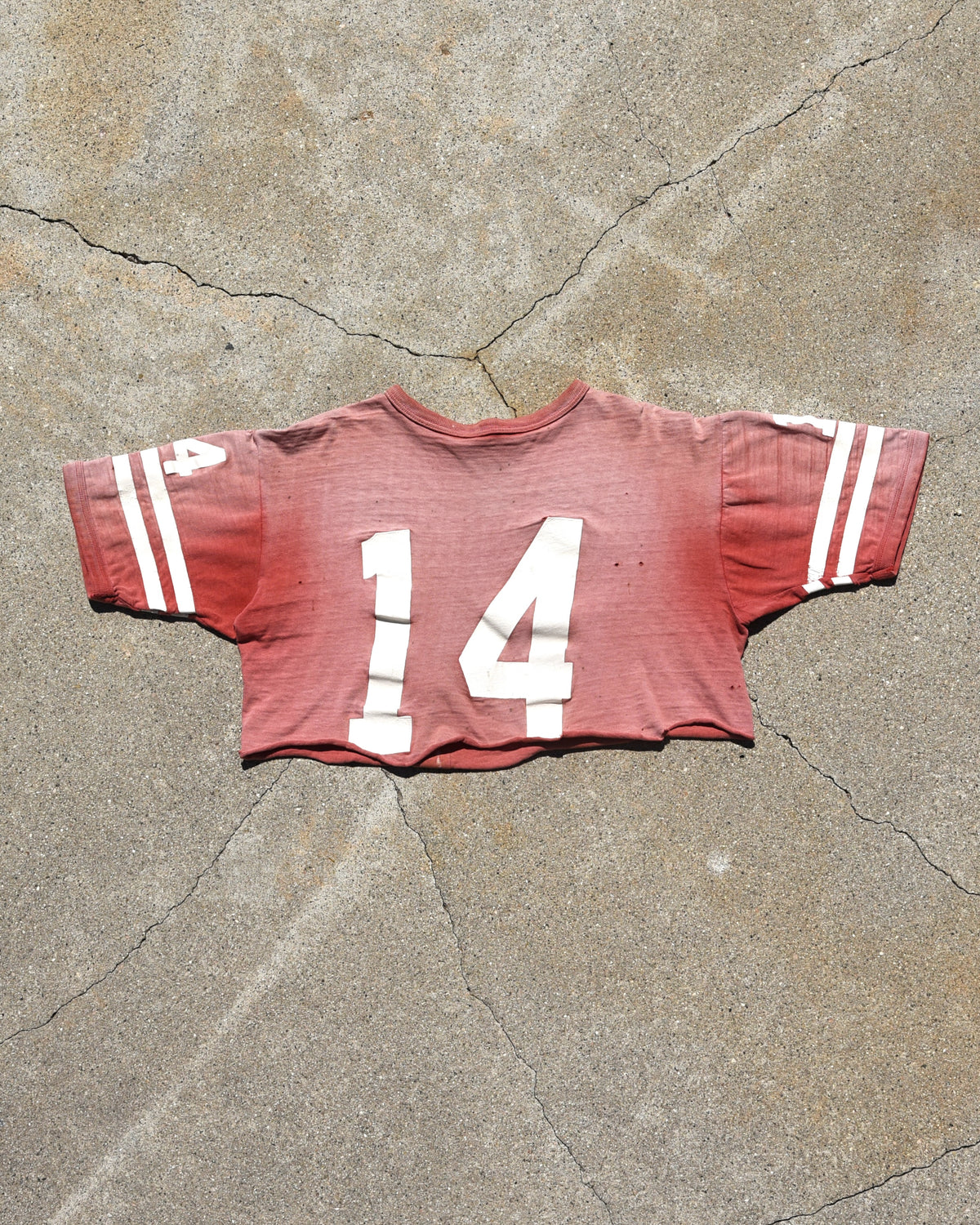 1960s Sun Faded Cropped Football Jersey