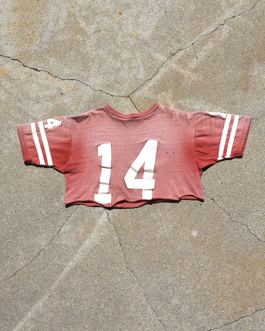 1960s Sun Faded Cropped Football Jersey