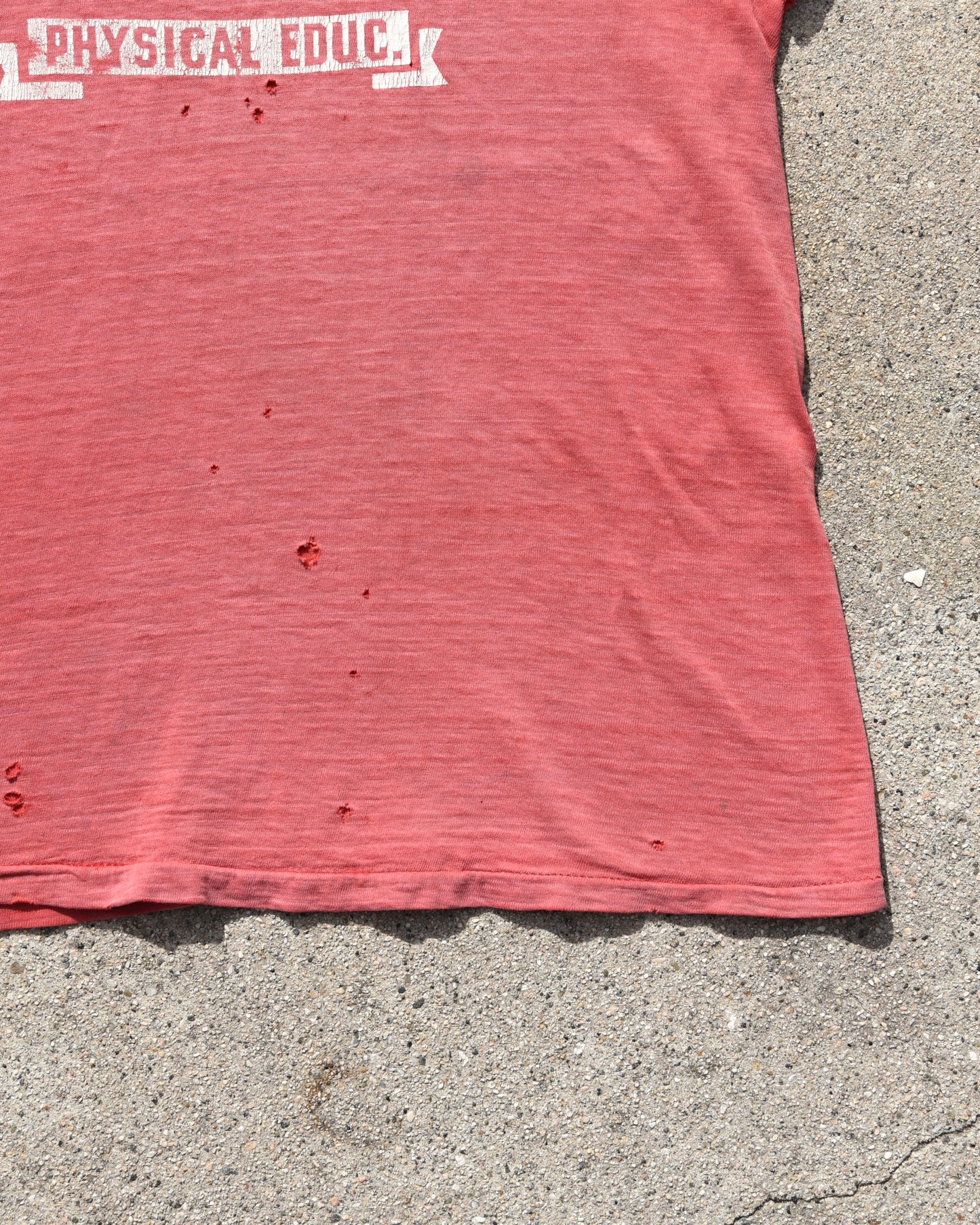 1960s Thrashed and Sun Faded Champion Mapleton PE Tshirt