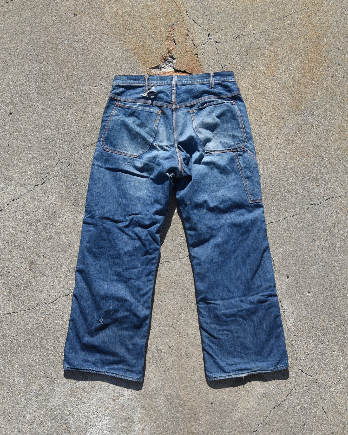 1950s Repaired Flannel Lined Carpenter Denim Jeans