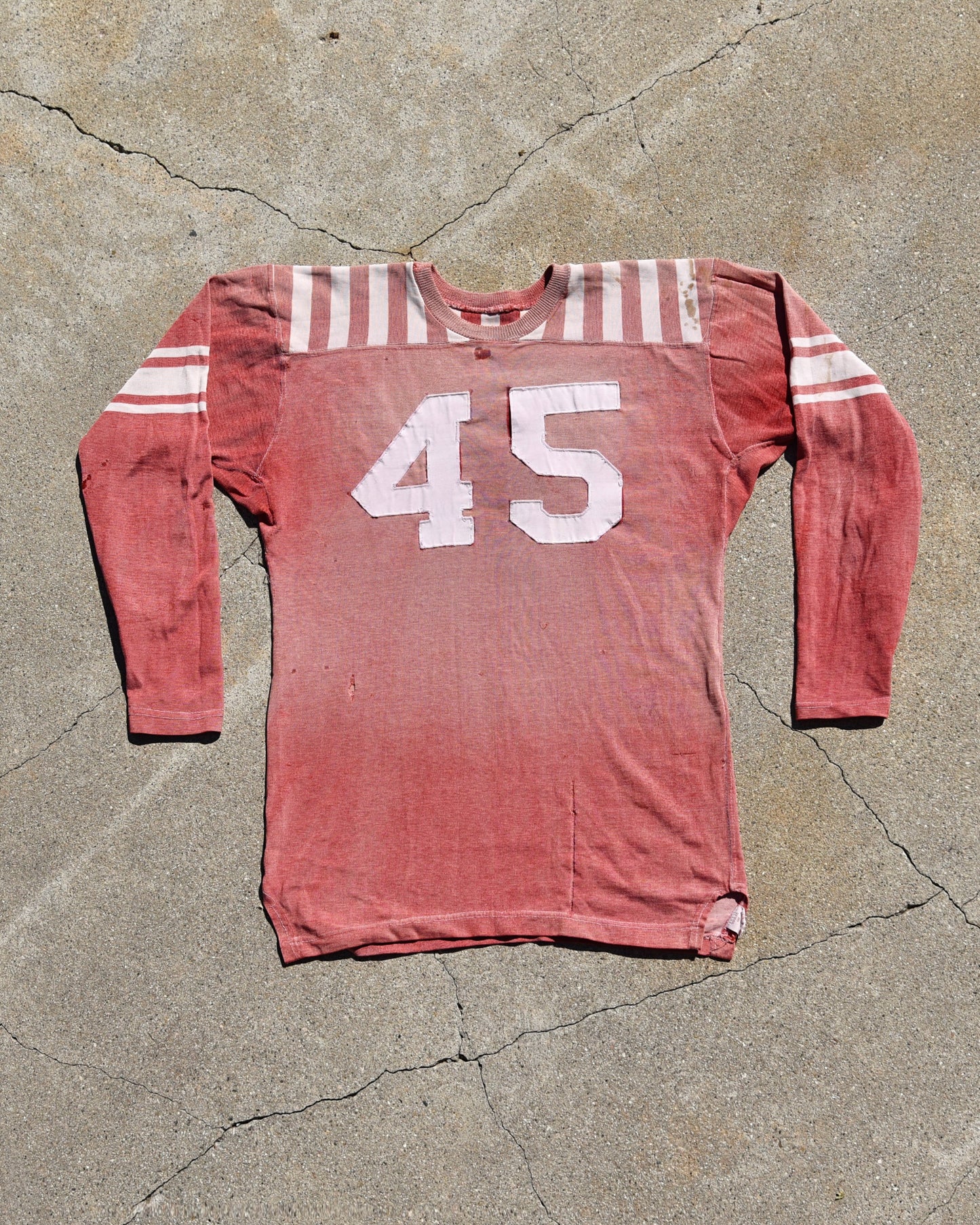 1950s Sun Faded Cotton Football Jersey