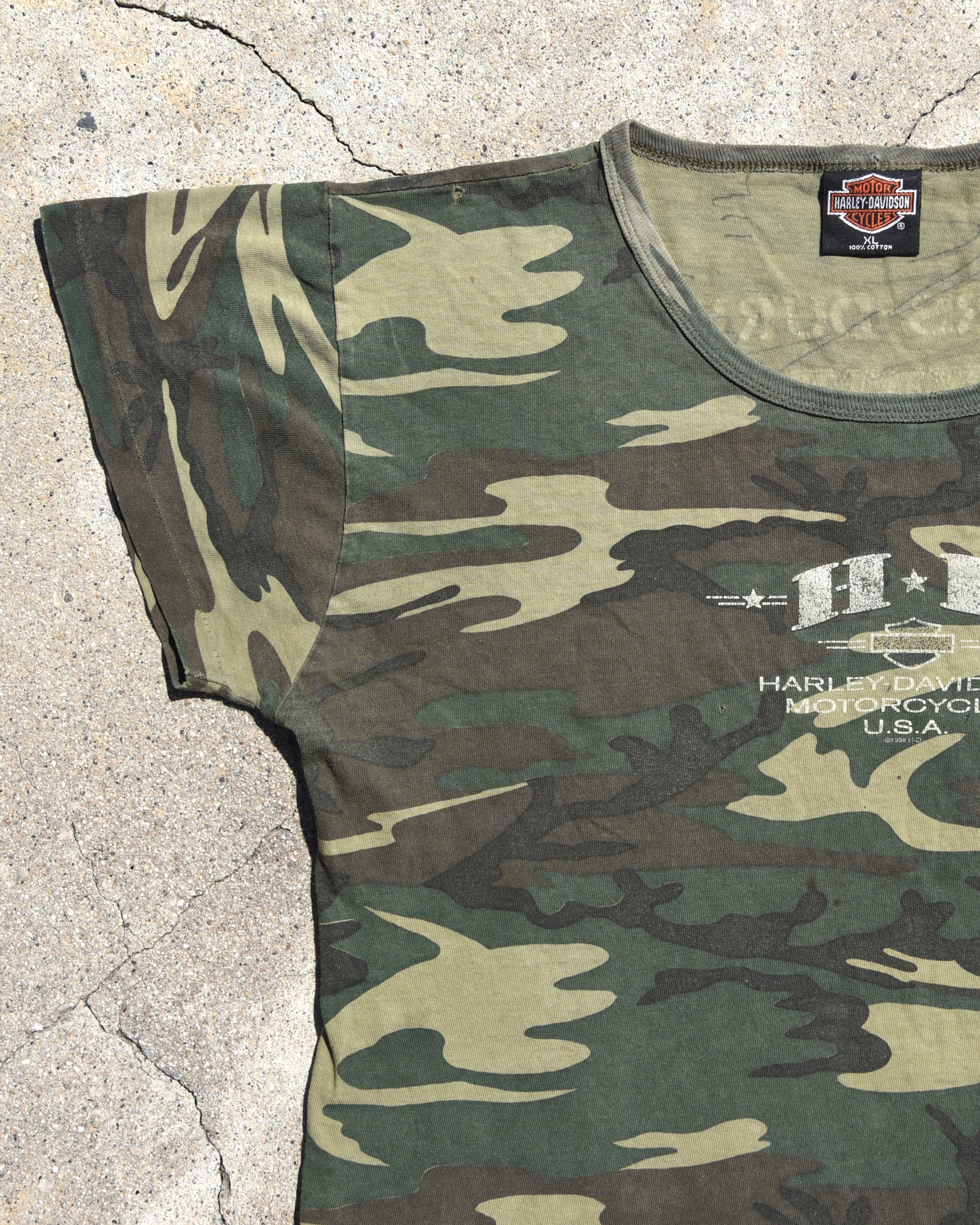 1990s Harley Davidson Camo Femme Tshirt