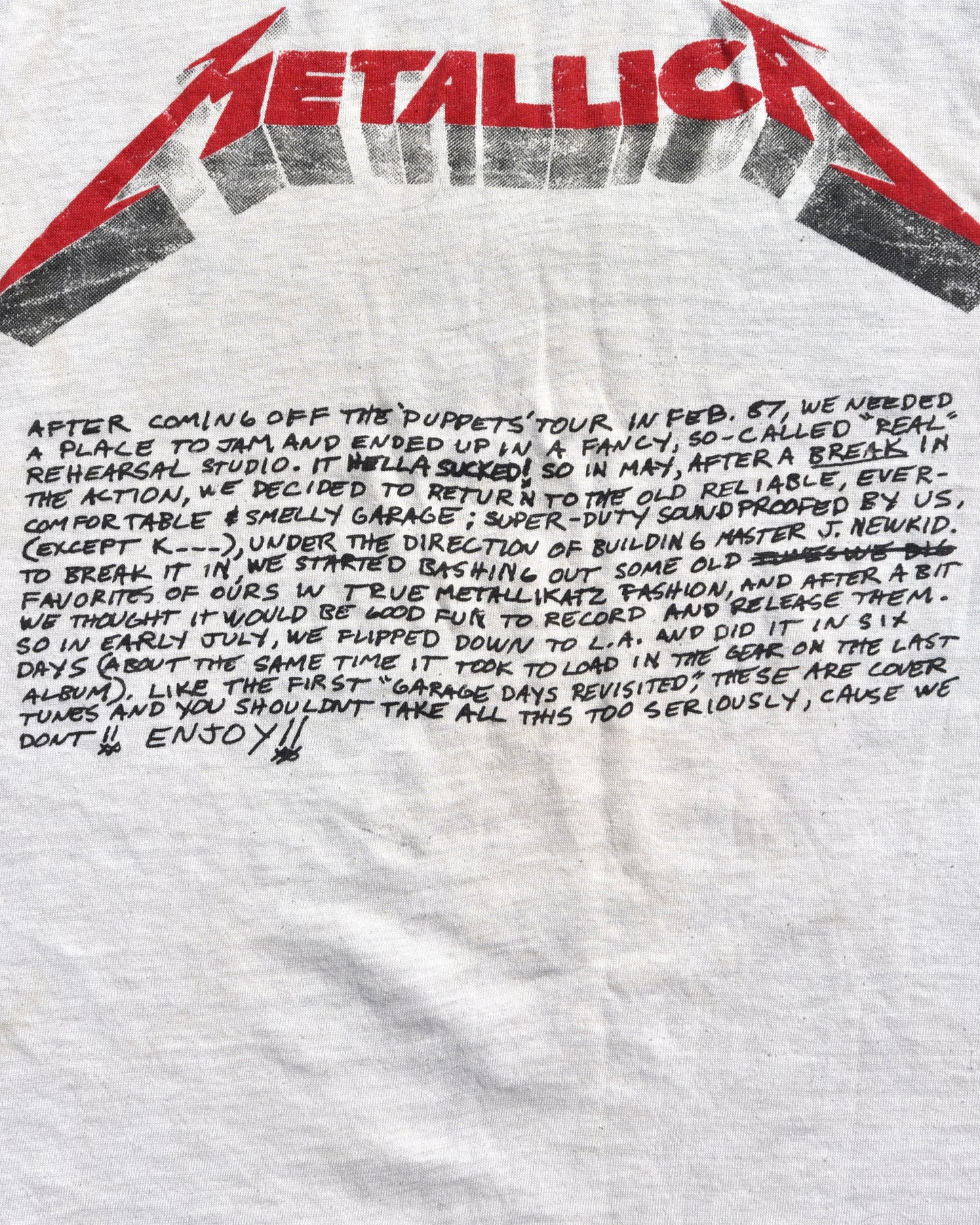 1990s Metallica Crash Course Cutoff Tshirt