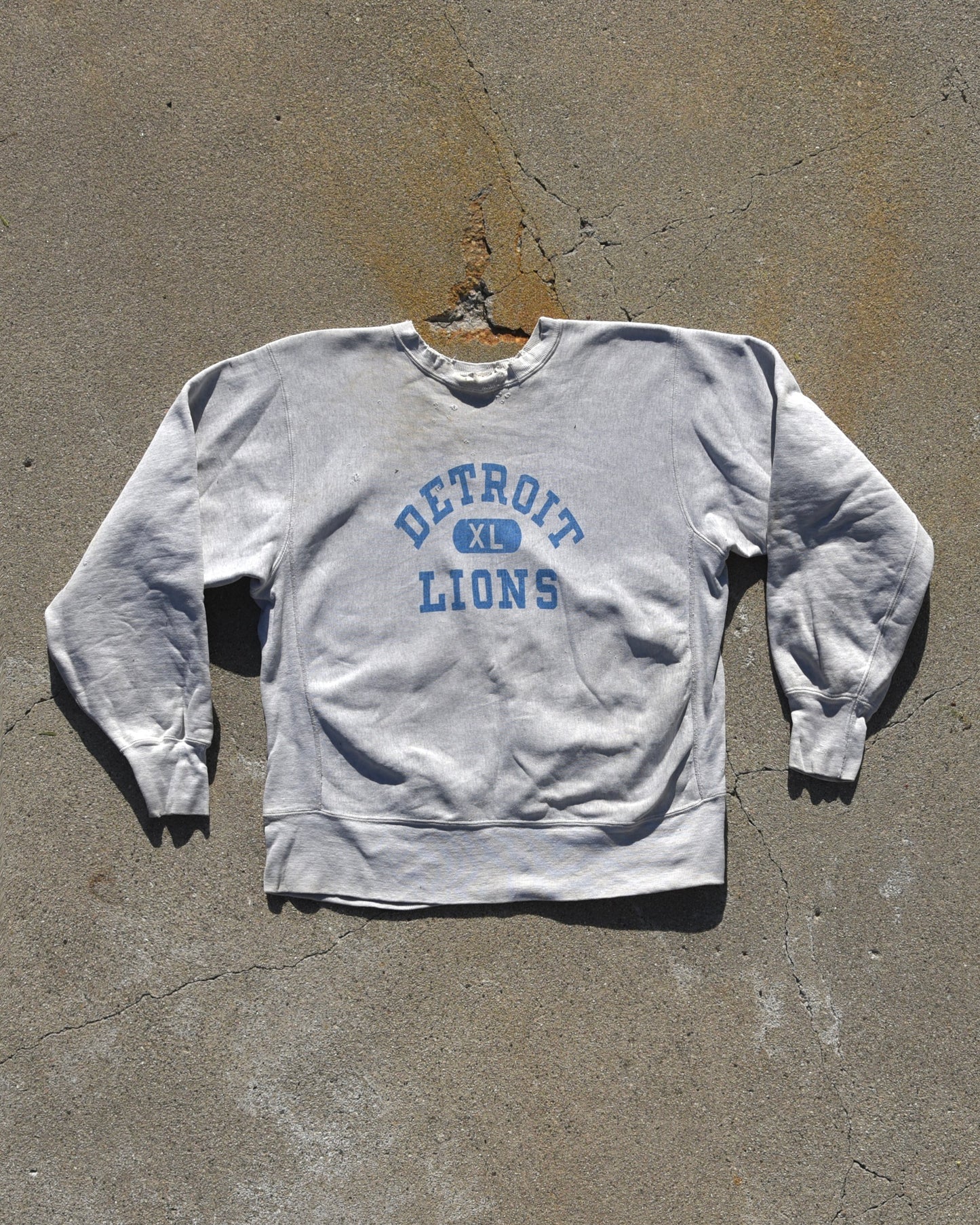 1960s Champion Reverse Weave Expansion Gusset Detroit Lions Sweatshirt