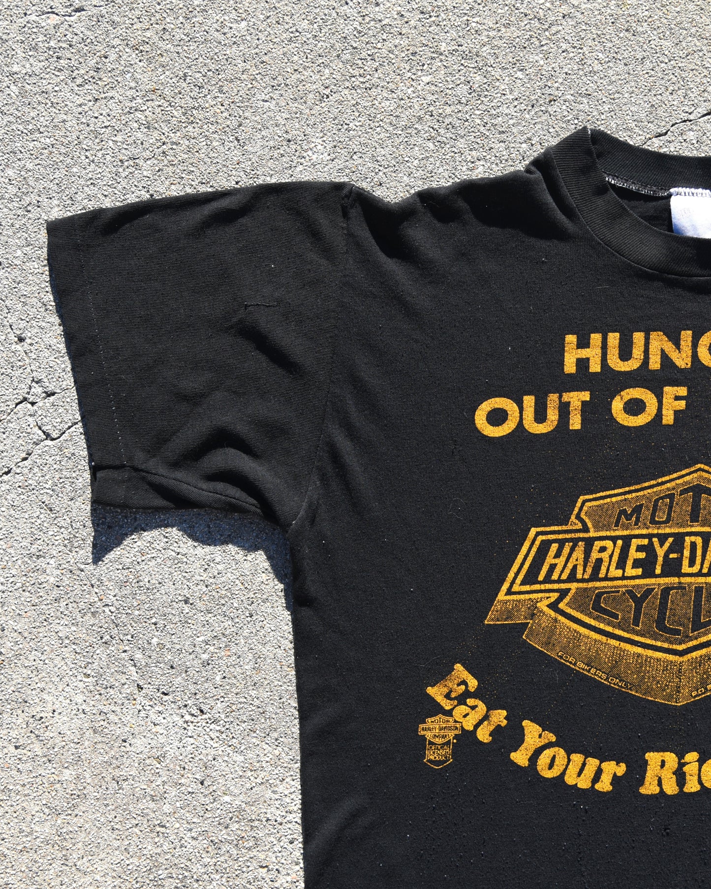 1970s Harley Davidson Eat Your Riceburner Tshirt