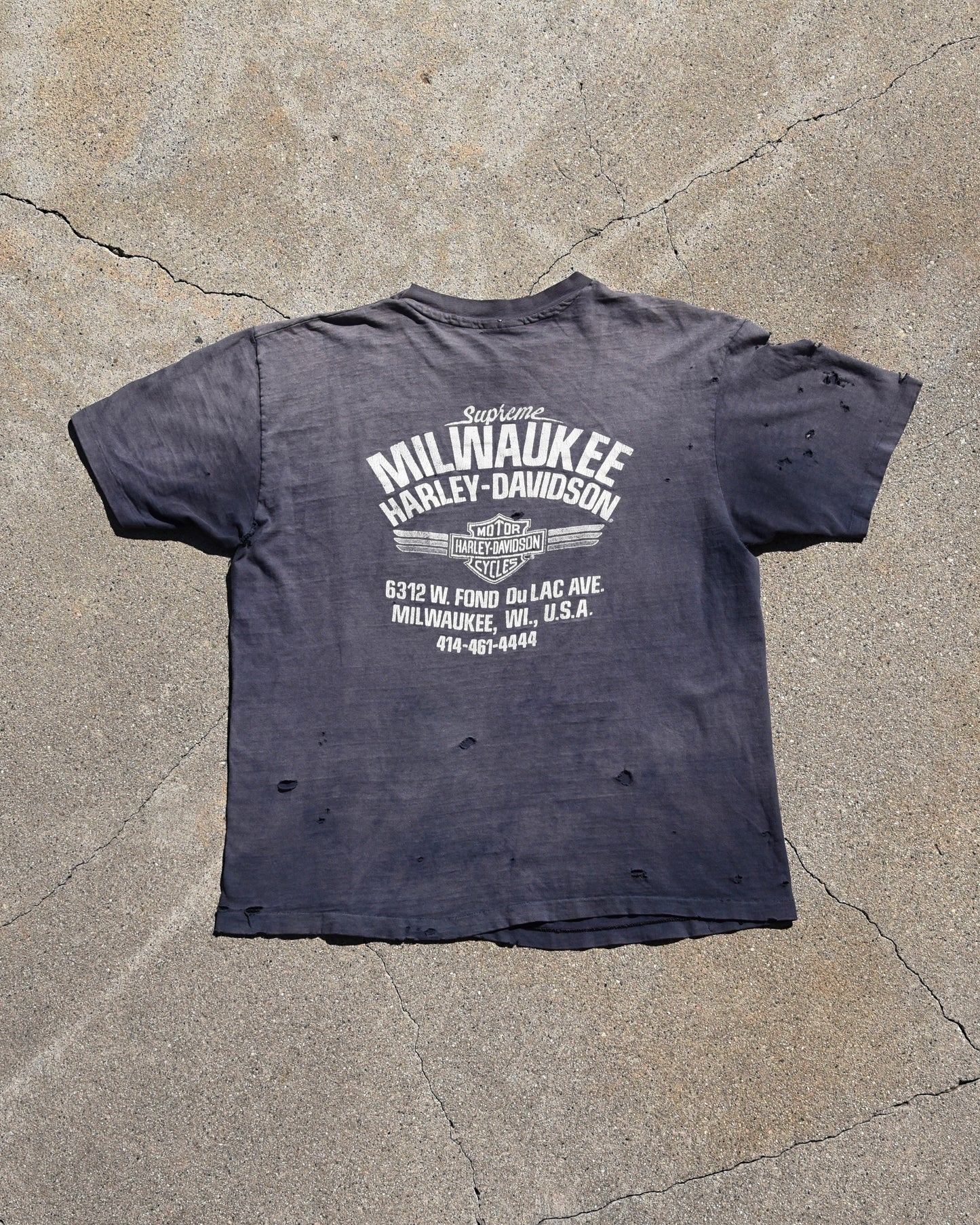 1980s Faded Tearing Up The Competition Harley Davidson Tshirt
