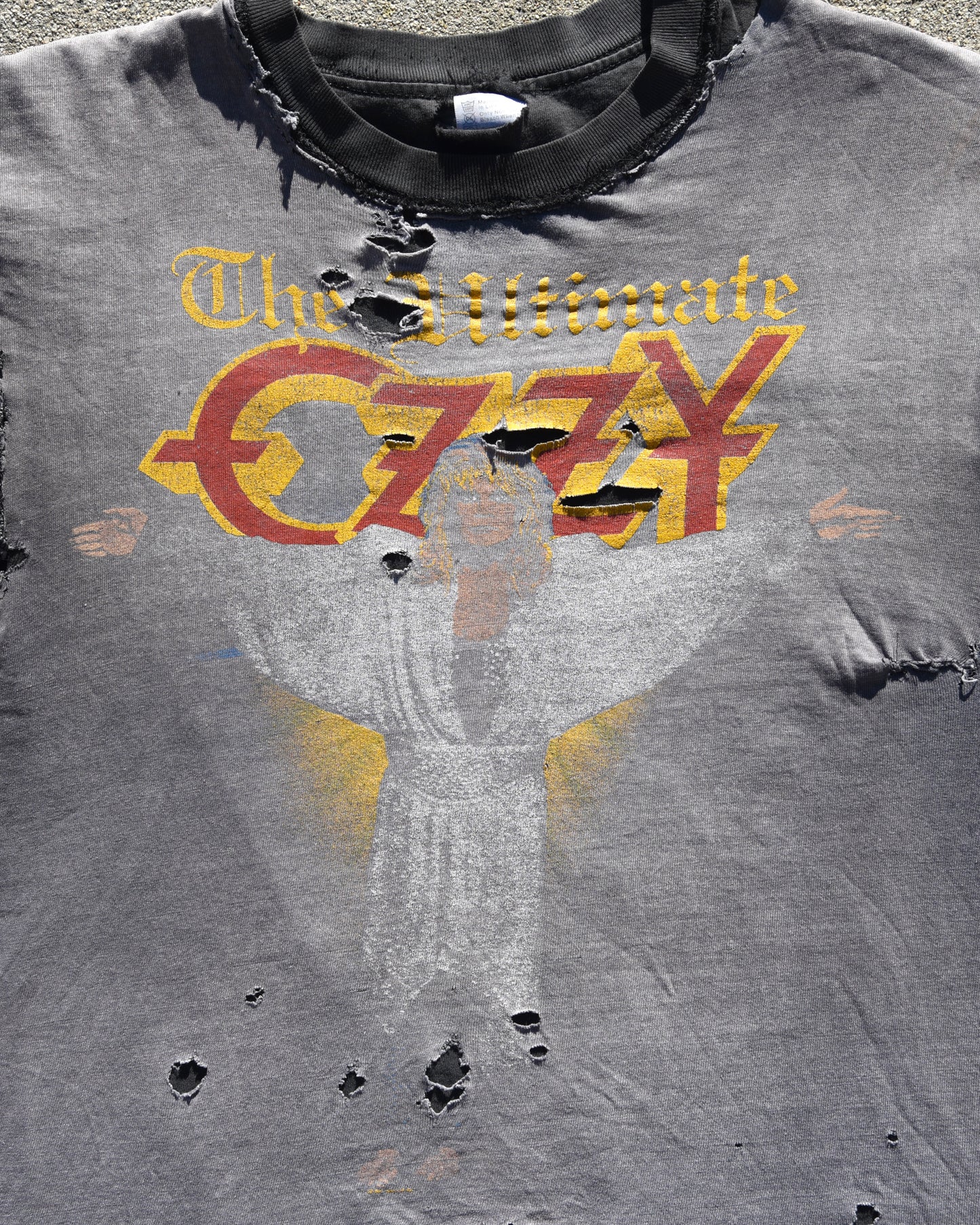 1980s Ozzy Osbourne The Ultimate Tour Tshirt - Thrashed and Repaired