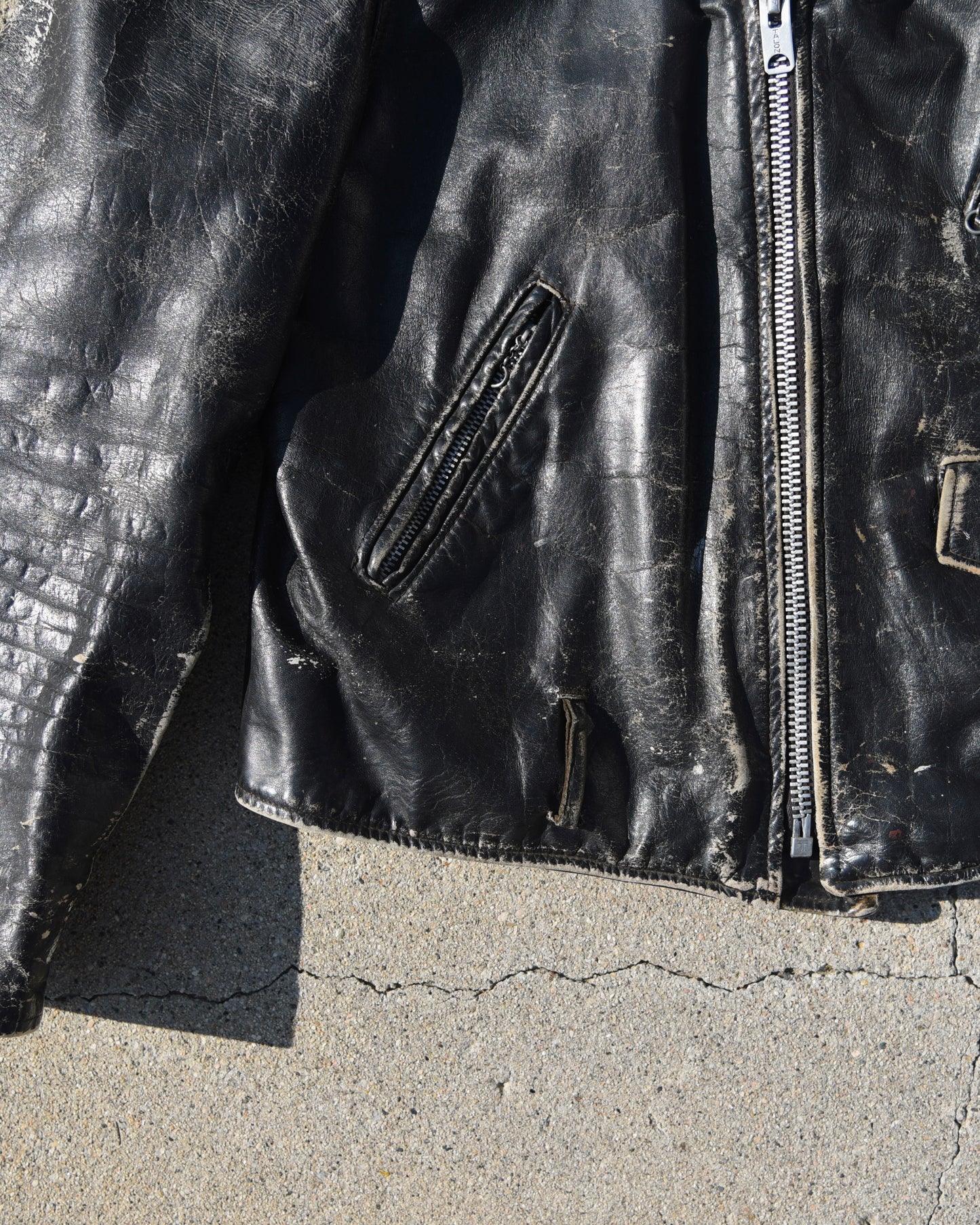 1950s Schott Perfecto Motorcycle Jacket - Hand Painted Harley Davidson