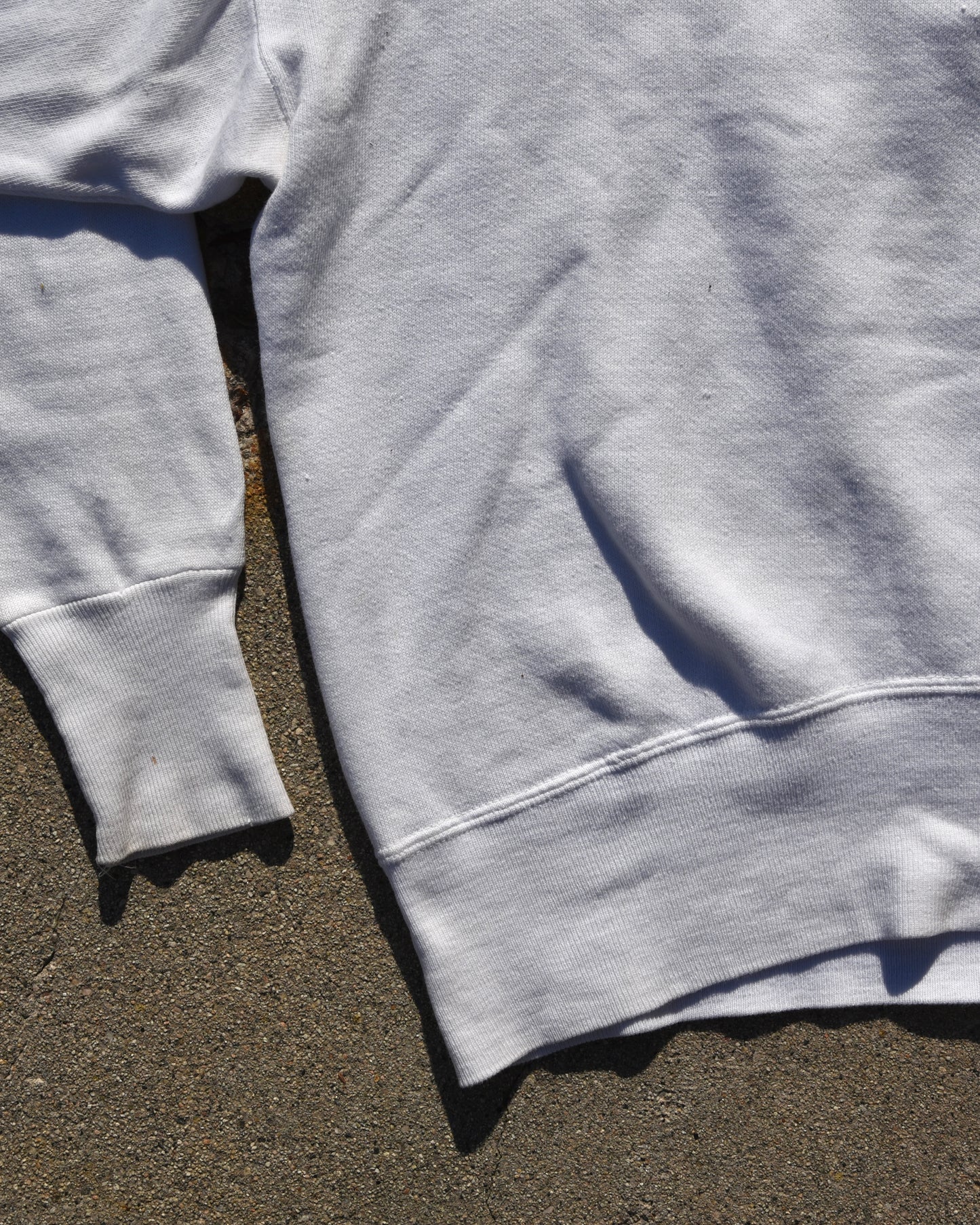 1950s West Beth Collegiate Quarter Zip Sweatshirt White Size Medium